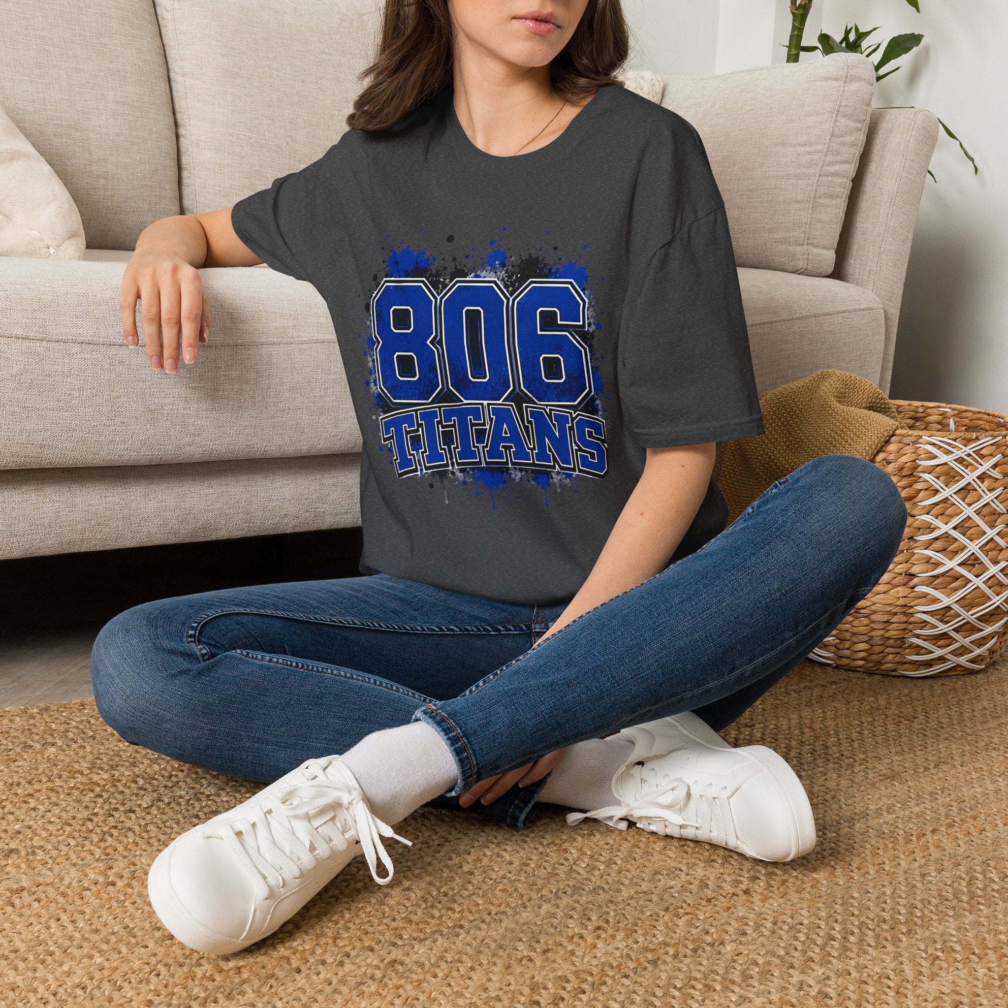 806 Titans Graphic T-Shirt — Blue Splatter Team Tee