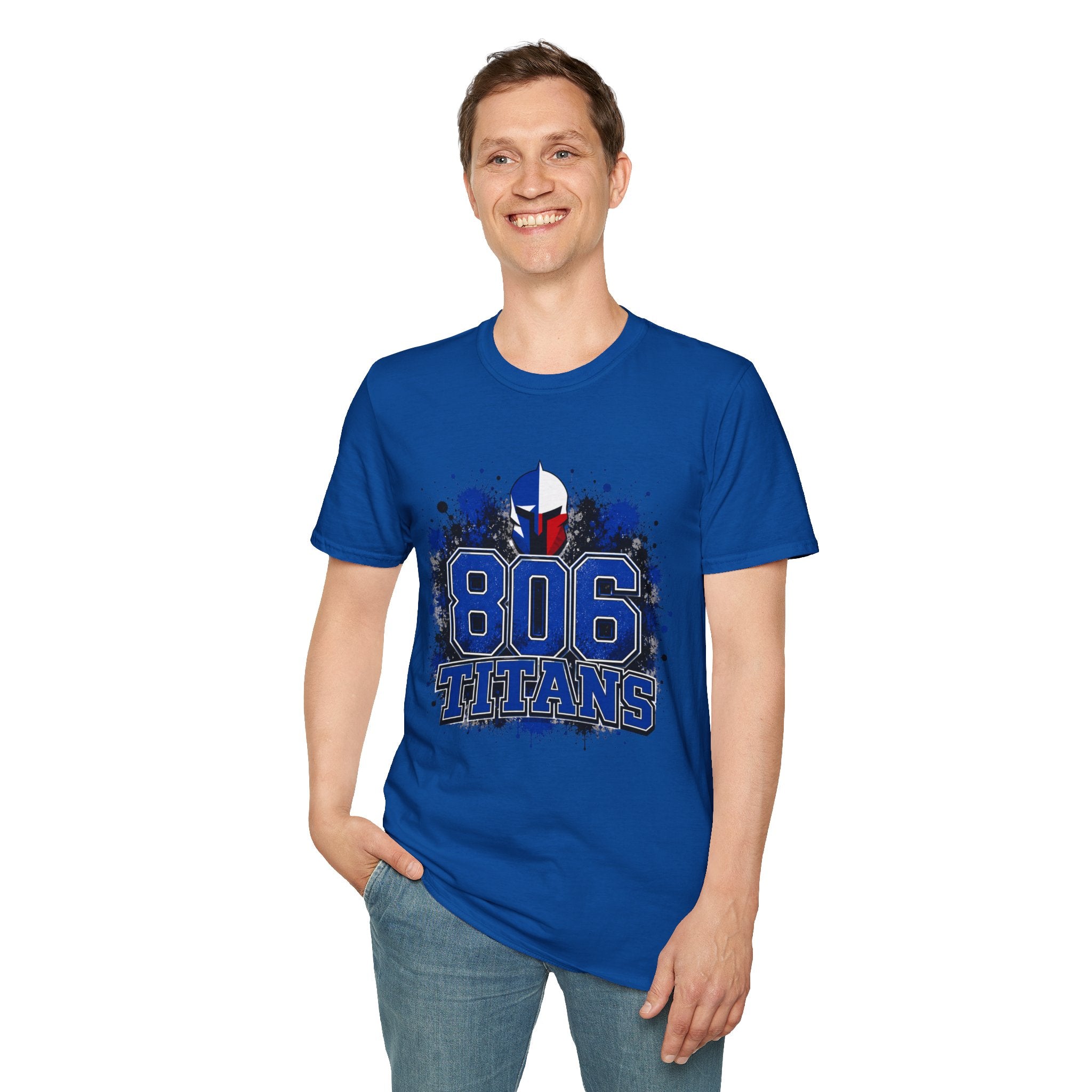 806 Titans T-Shirt — Blue Spartan Helmet Graphic Tee