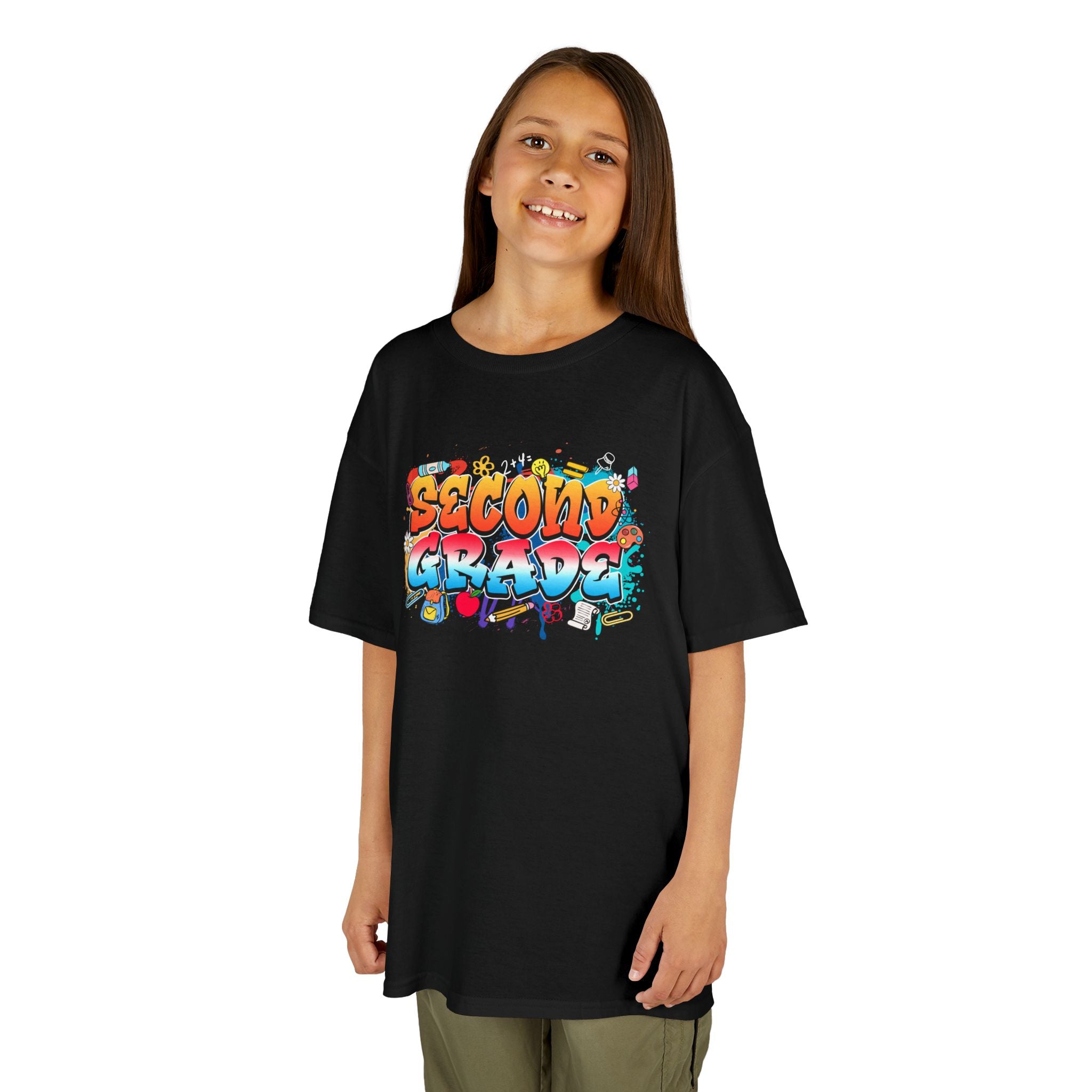 Second Grade Kids T‑Shirt - Colorful Graffiti School Shirt for Back to School