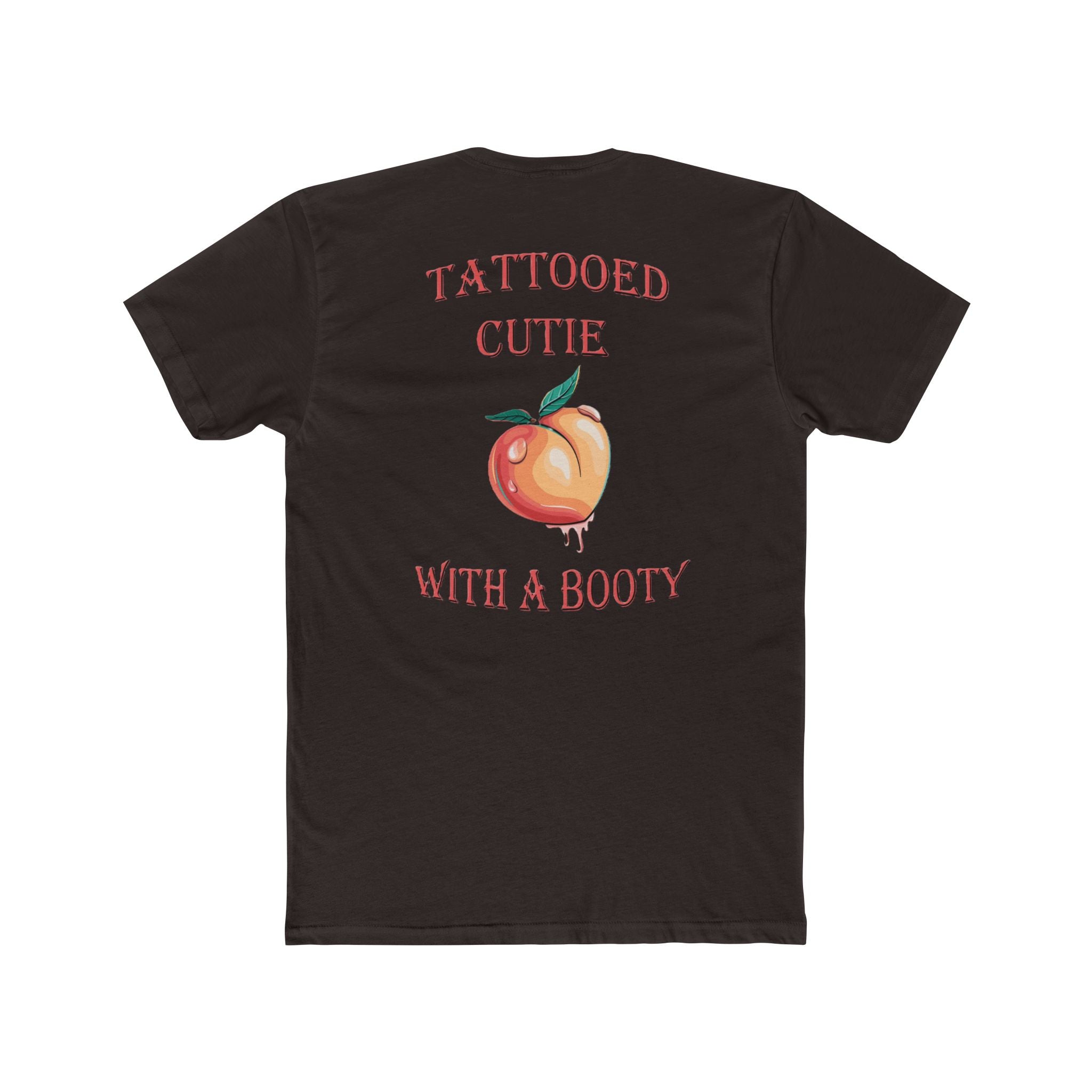Peach Tattooed Cutie Tee — "Tattooed Cutie With a Booty" Graphic T-Shirt
