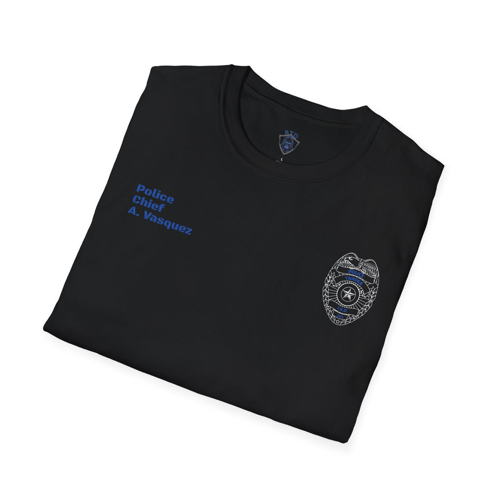 Police Chief A. Vasquez Badge T-Shirt — Personalized Law Enforcement Shirt