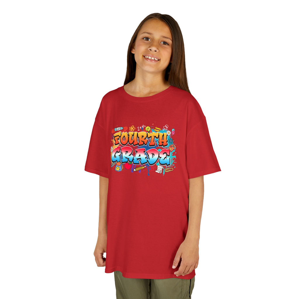 Fourth Grade Kids T‑Shirt — Colorful Graffiti School Shirt for Back to School
