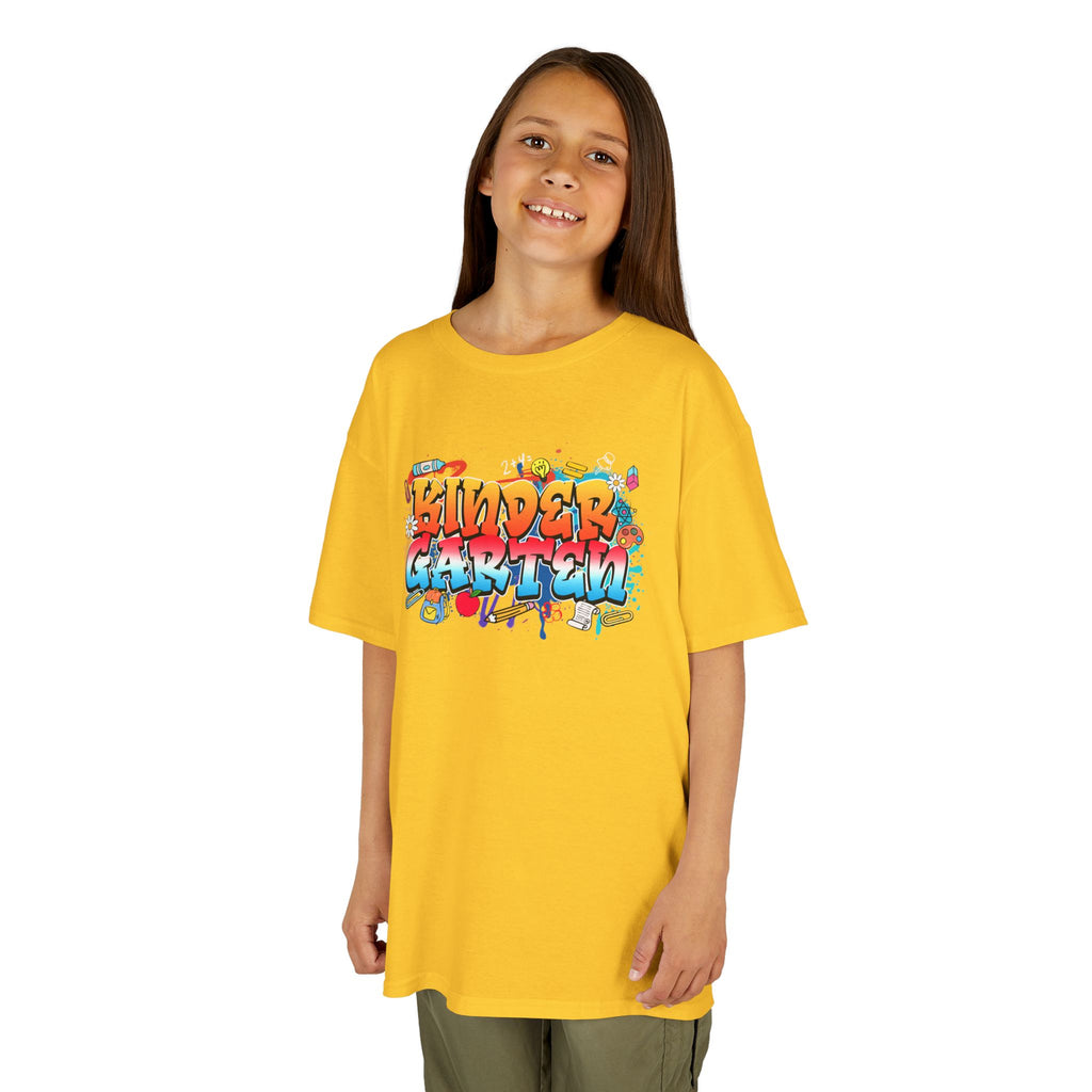 Kinder Garten Kids Tee — Colorful Graffiti "Kinder Garten" Design