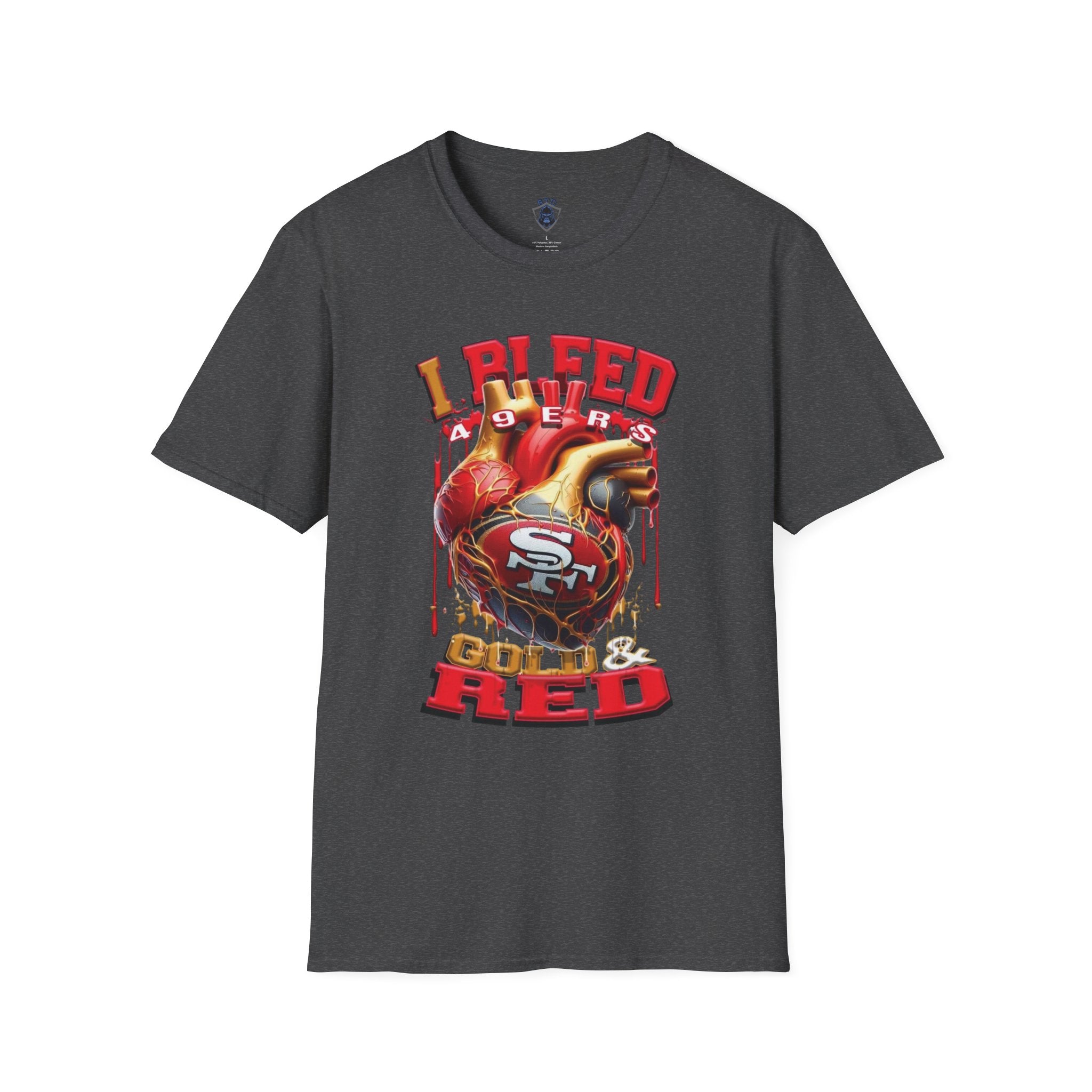 T-Shirt — "I Bleed 49ers Red" Graphic Football Fan Tee