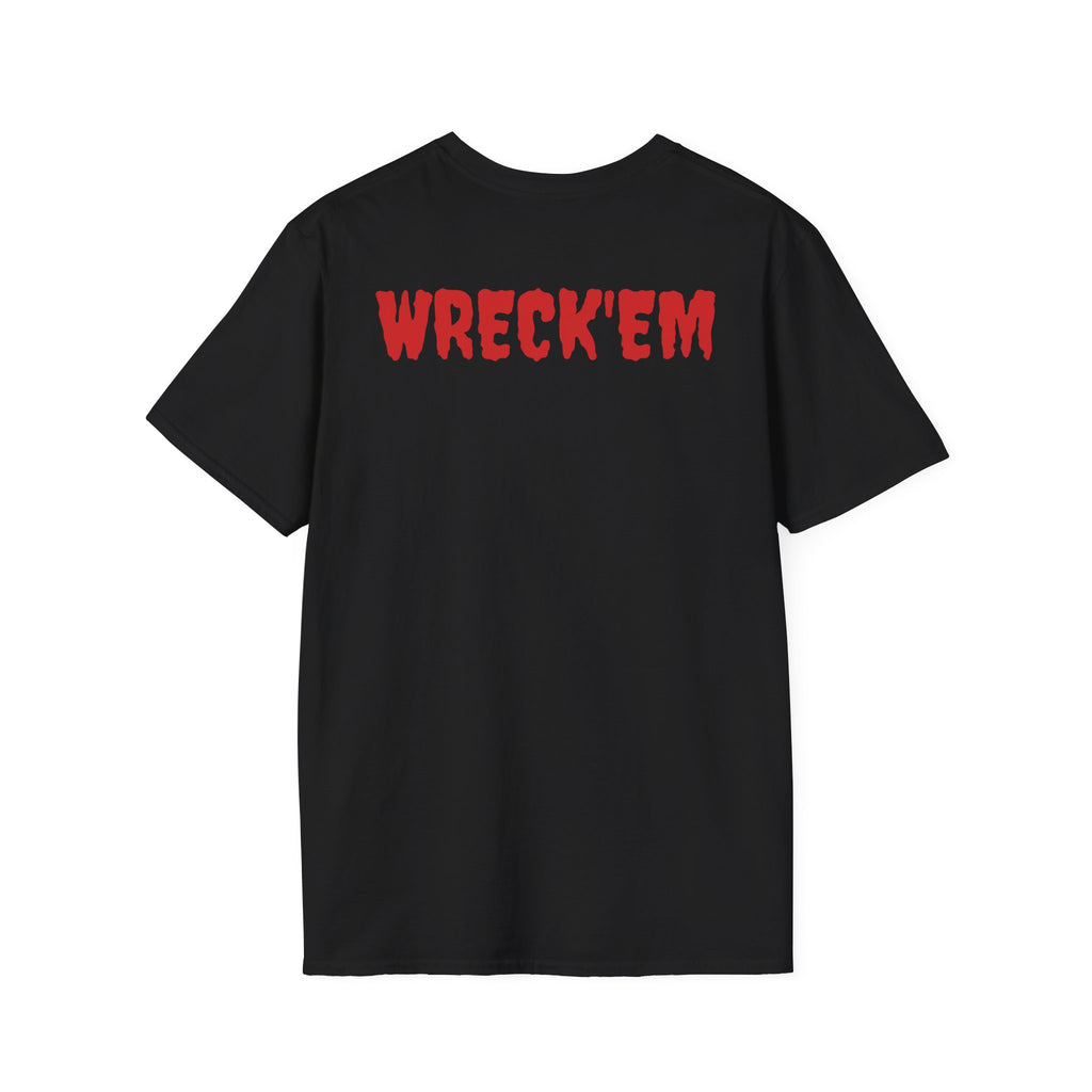 Texas Tech Football Tee — Red & Black Splash Football Design