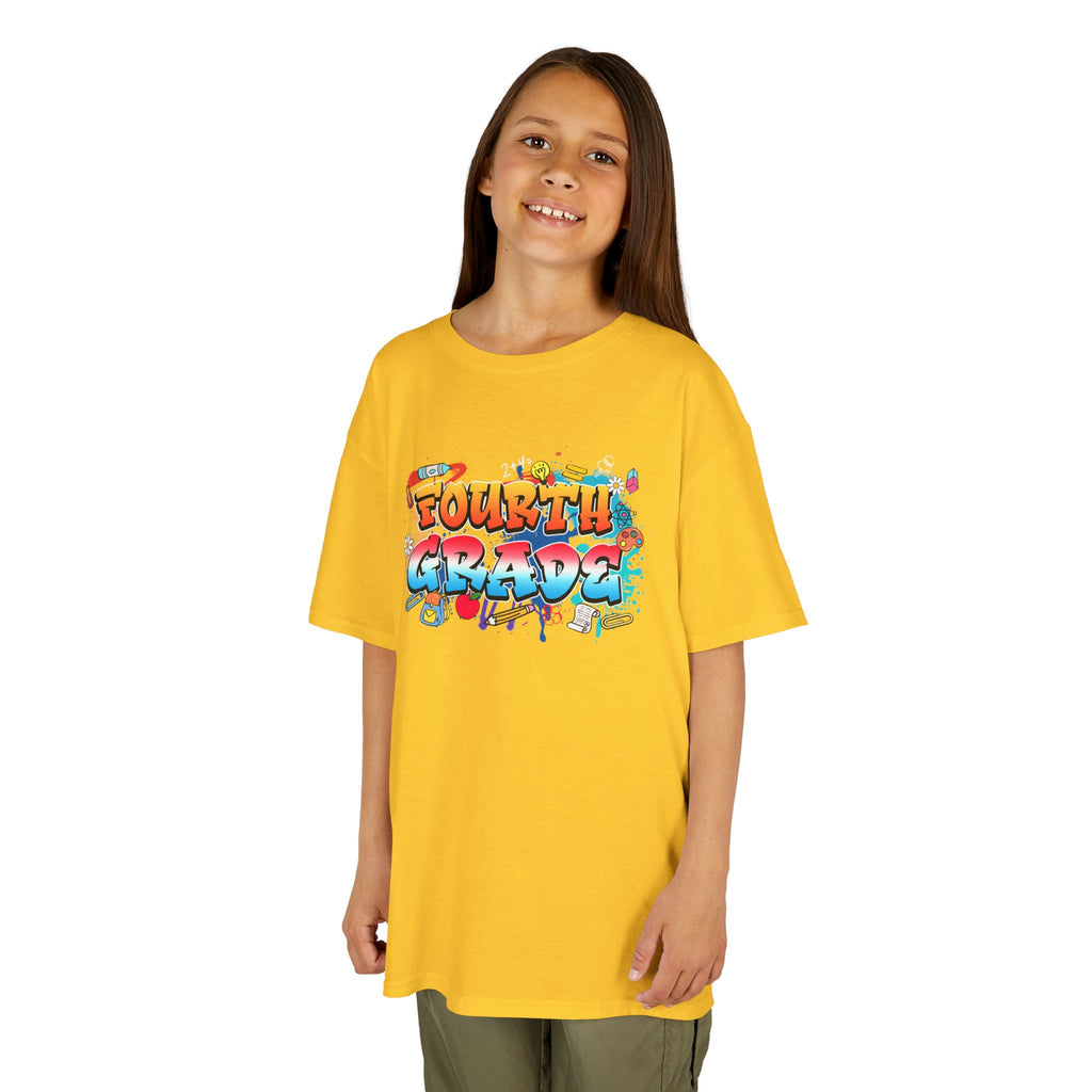 Fourth Grade Kids T‑Shirt — Colorful Graffiti School Shirt for Back to School