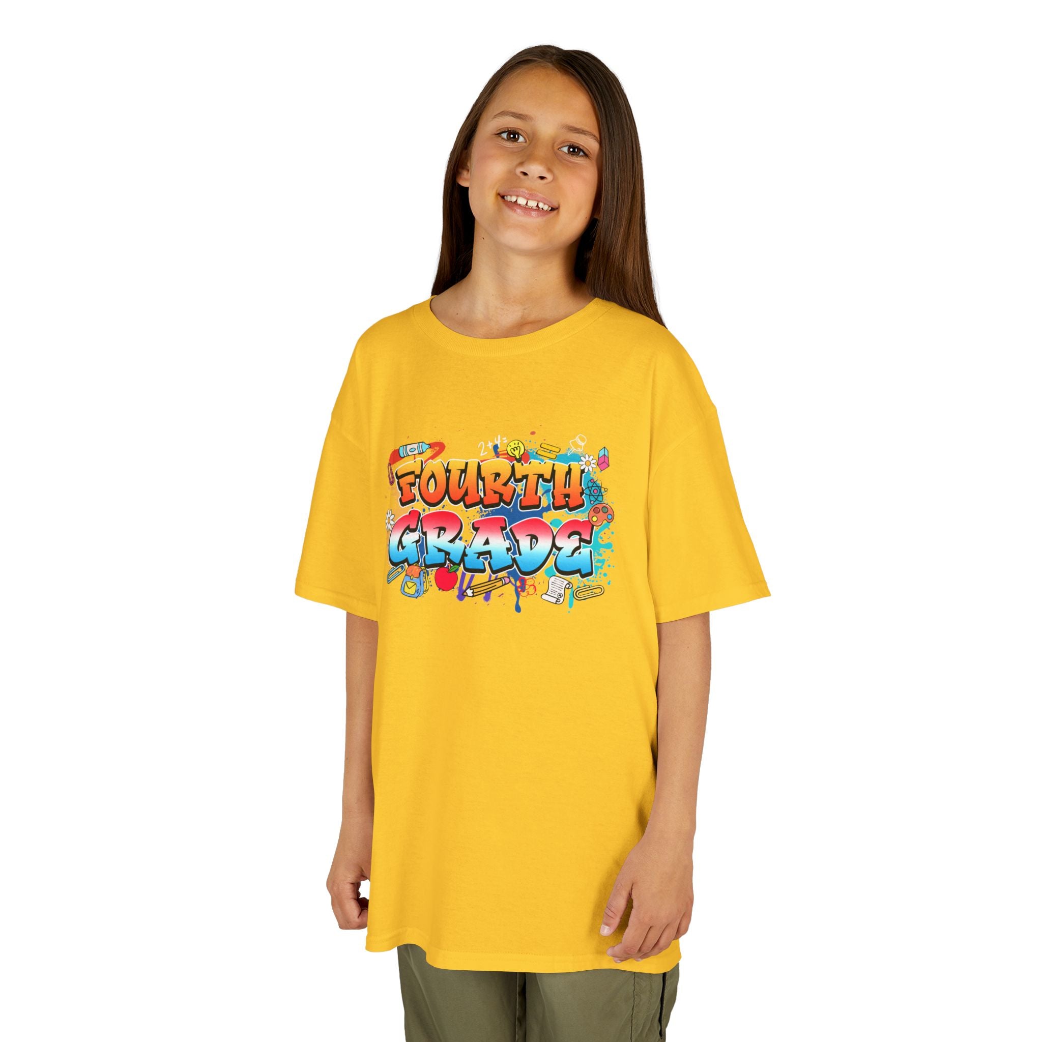 Fourth Grade Kids T‑Shirt — Colorful Graffiti School Shirt for Back to School