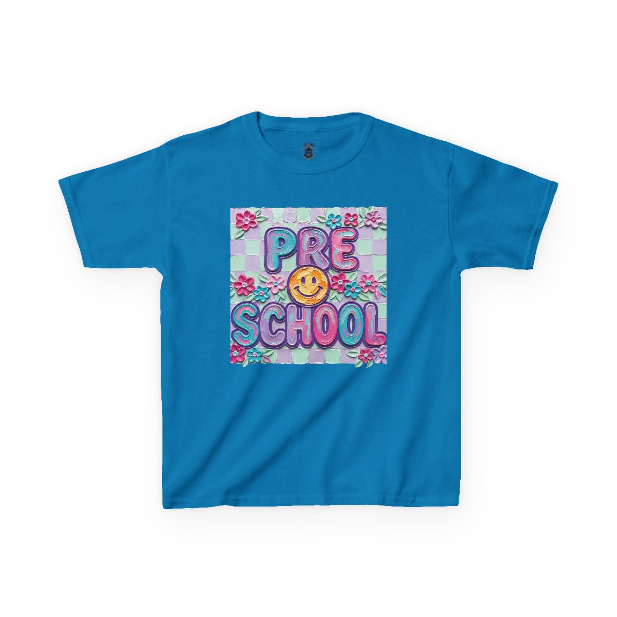 Preschool Smile Kids T‑Shirt — Cute Floral 'Pre School' Tee for Back to School