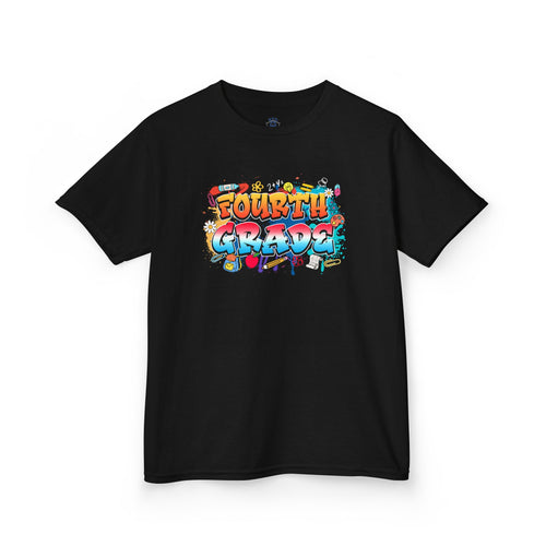 Fourth Grade Kids T‑Shirt — Colorful Graffiti School Shirt for Back to School