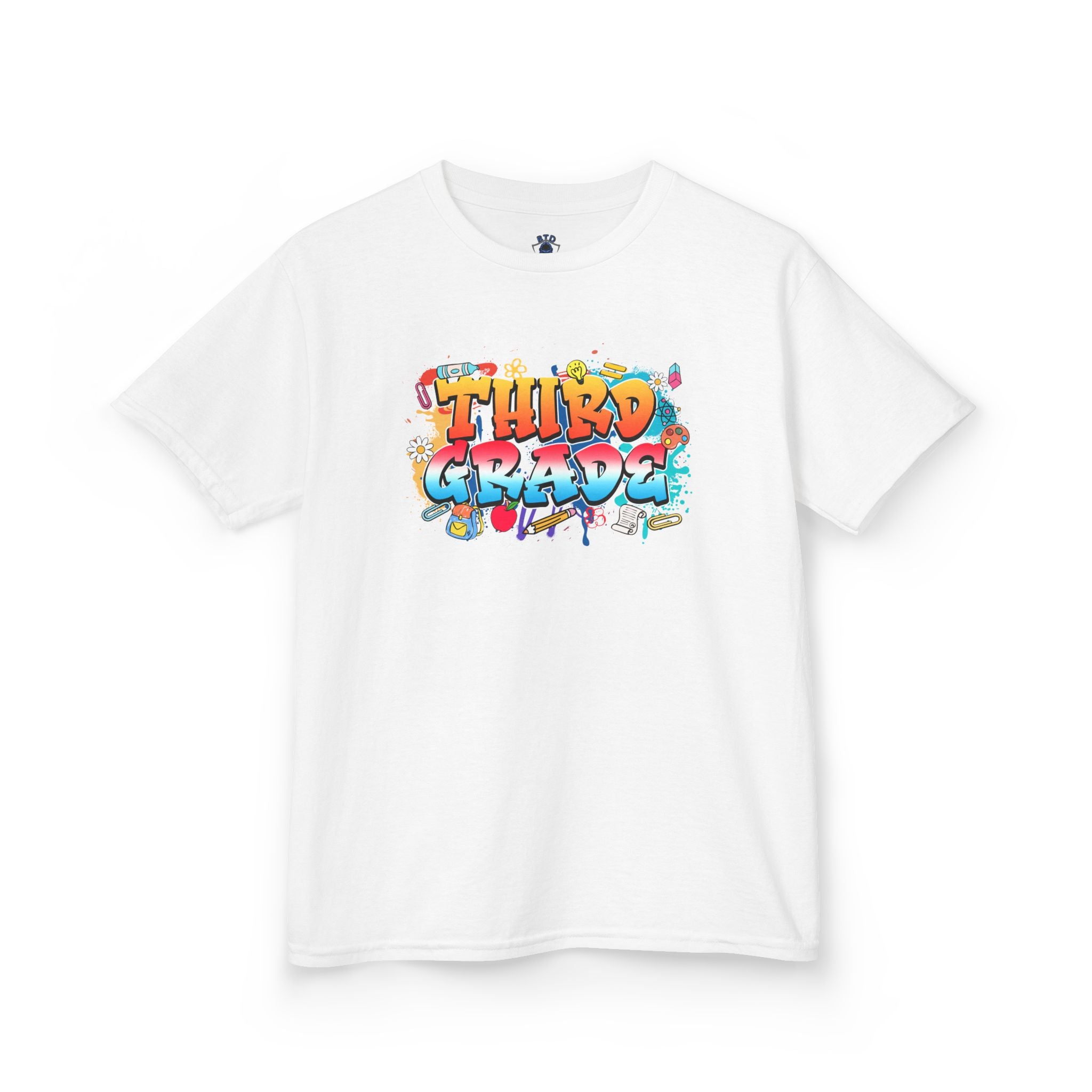 Third Grade Kids T‑Shirt — Colorful Graffiti School Tee for Back to School & Classroom