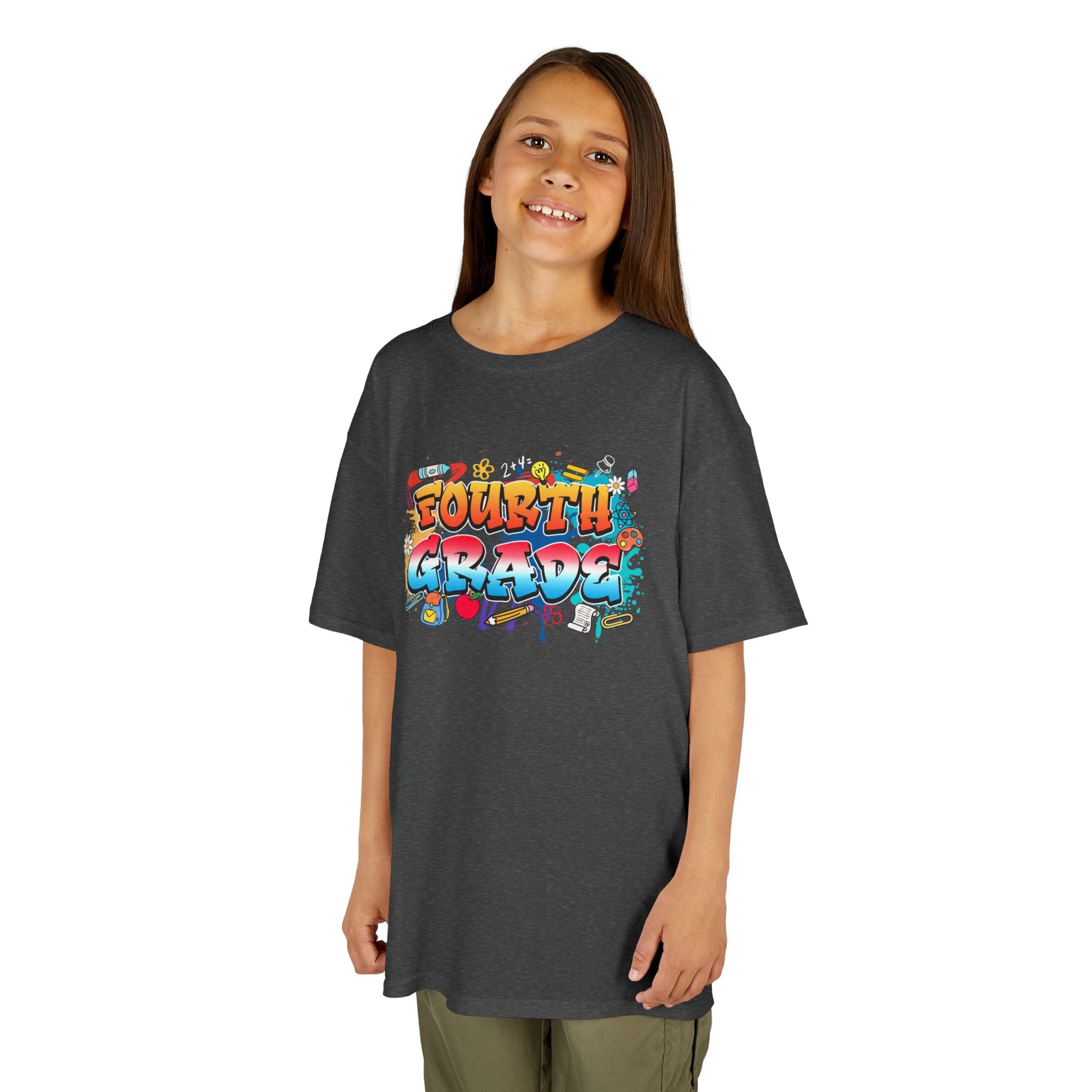 Fourth Grade Kids T‑Shirt — Colorful Graffiti School Shirt for Back to School