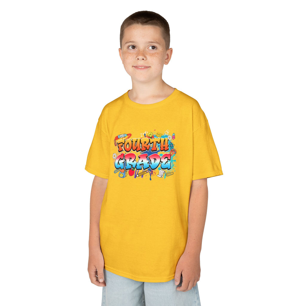 Fourth Grade Kids T‑Shirt — Colorful Graffiti School Shirt for Back to School