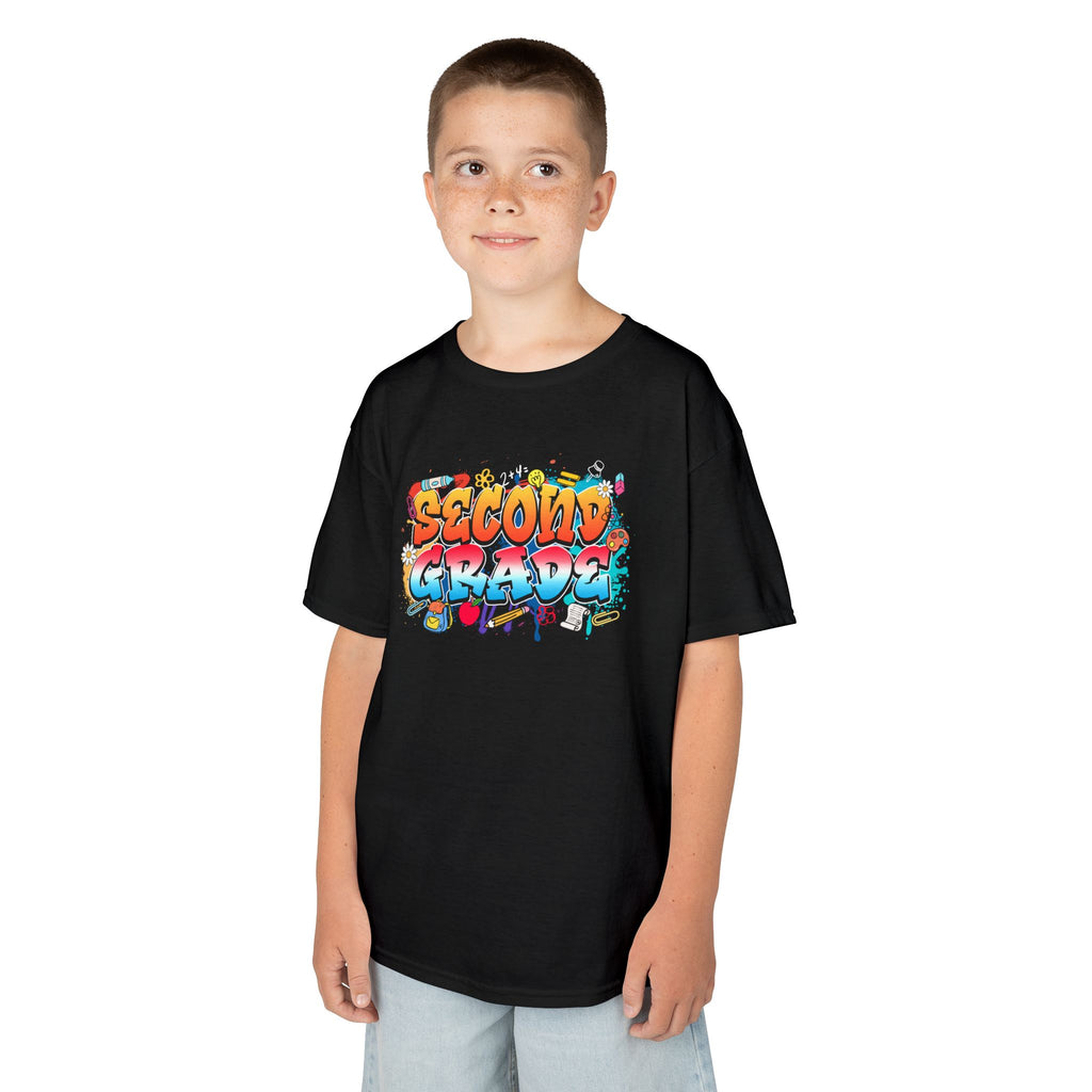 Second Grade Kids T‑Shirt - Colorful Graffiti School Shirt for Back to School