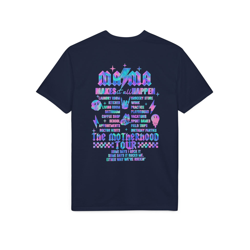 MAMA Performance T‑Shirt — Retro Holographic Graphic Tee (Motivational Lyrics Design)