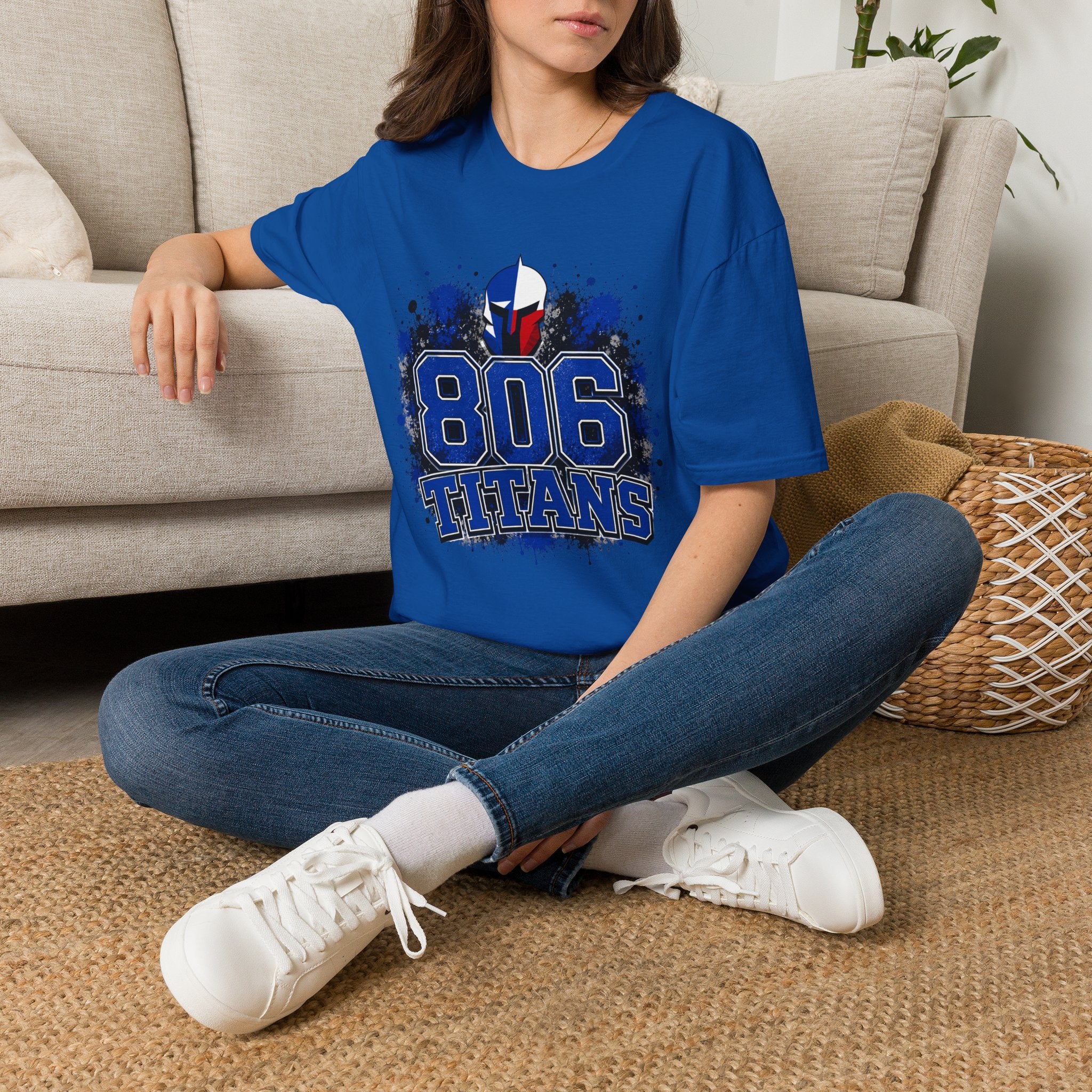 806 Titans T-Shirt — Blue Spartan Helmet Graphic Tee