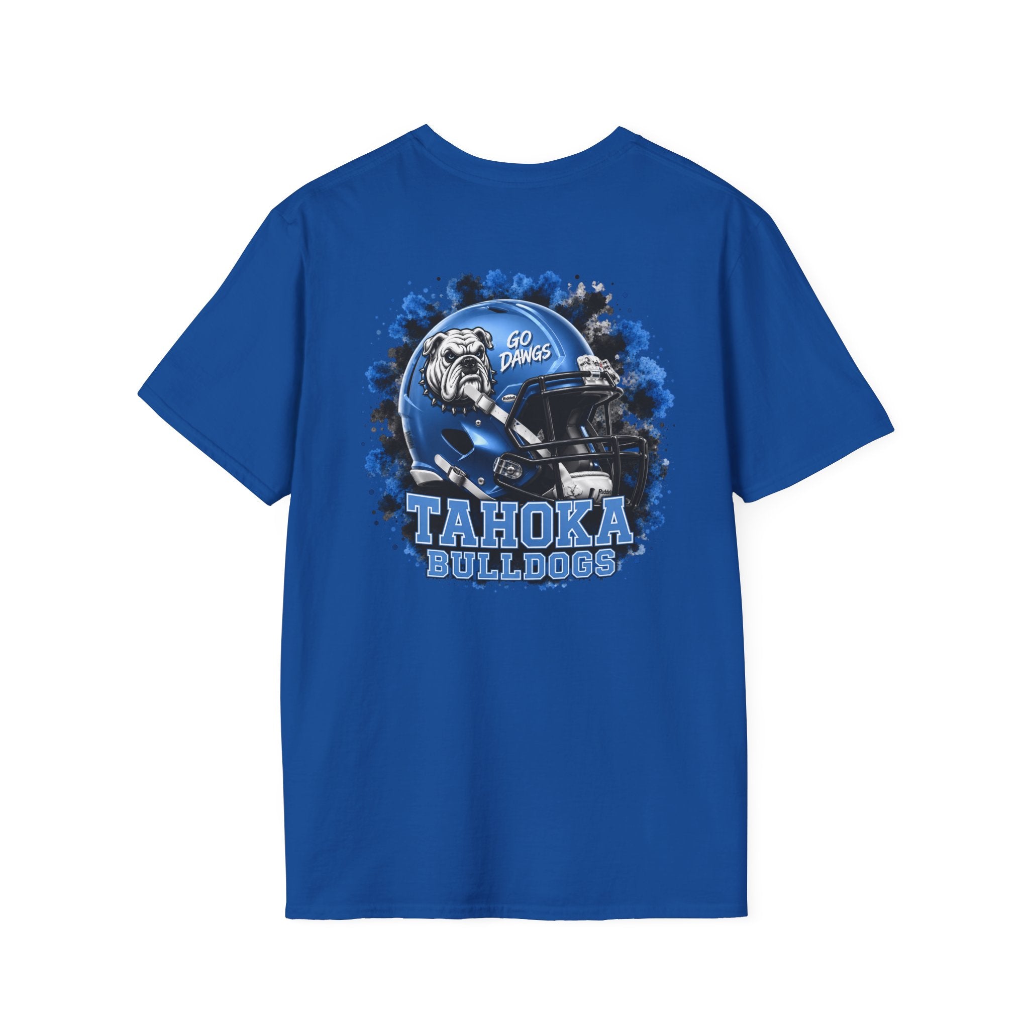 Bulldogs Football T-Shirt — 'Go Dawgs' Helmet Team Tee
