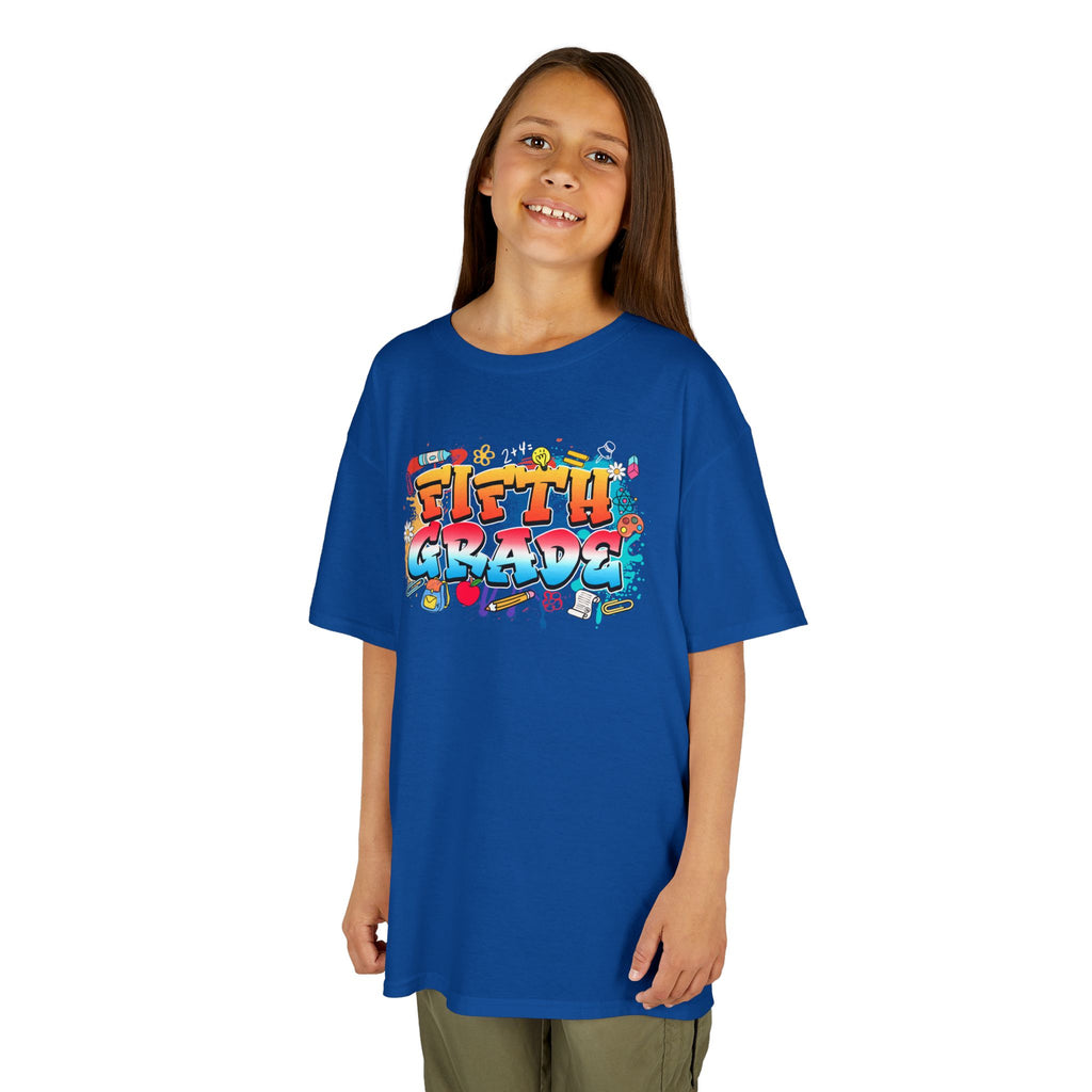 Kids T-Shirt — Colorful Graffiti "Fifth Grade" Back-to-School Tee