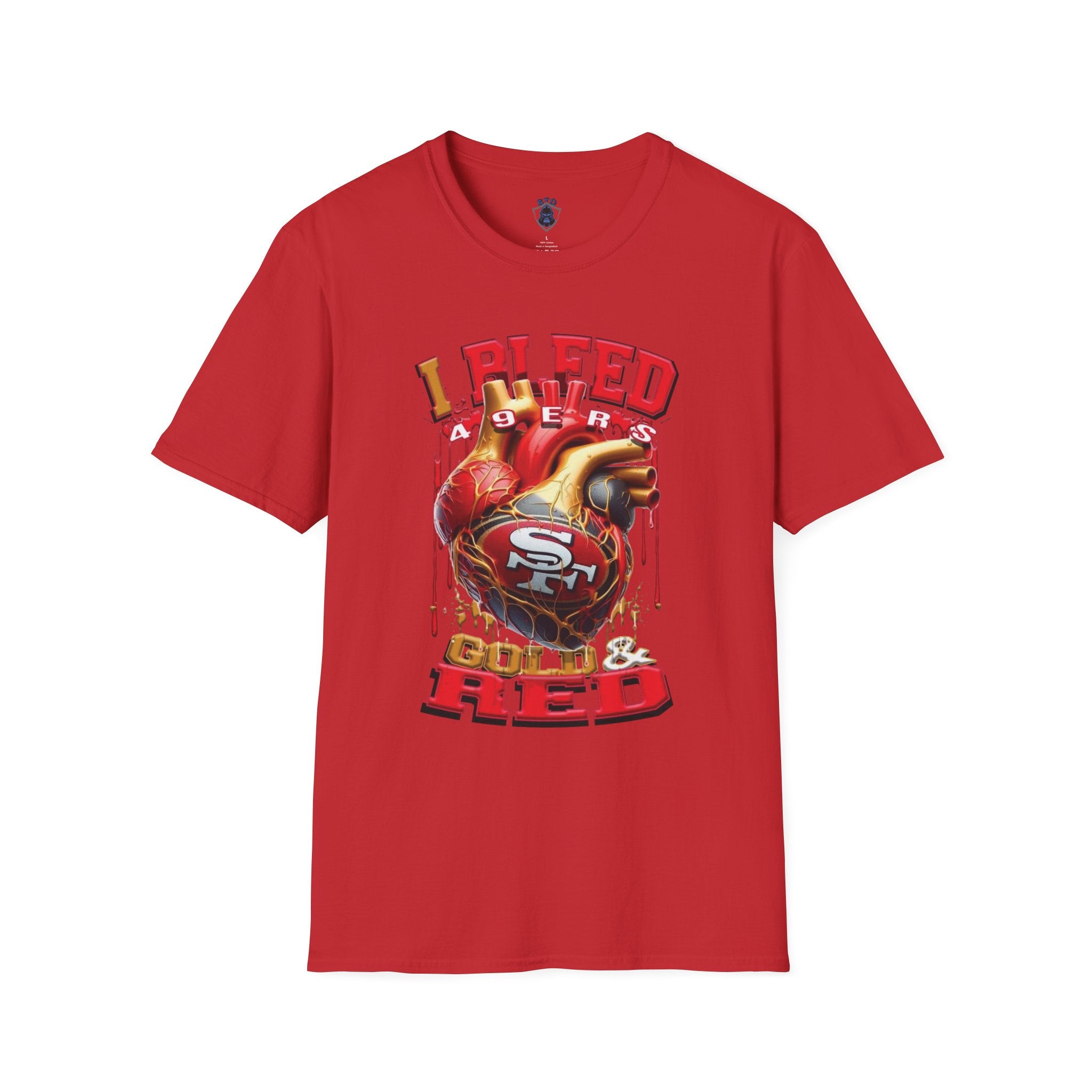 T-Shirt — "I Bleed 49ers Red" Graphic Football Fan Tee