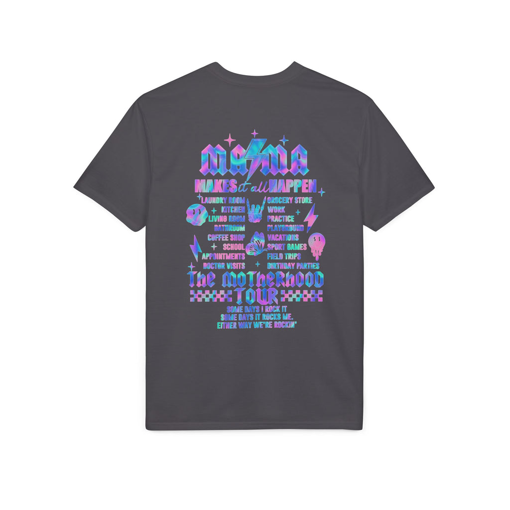 MAMA Performance T‑Shirt — Retro Holographic Graphic Tee (Motivational Lyrics Design)