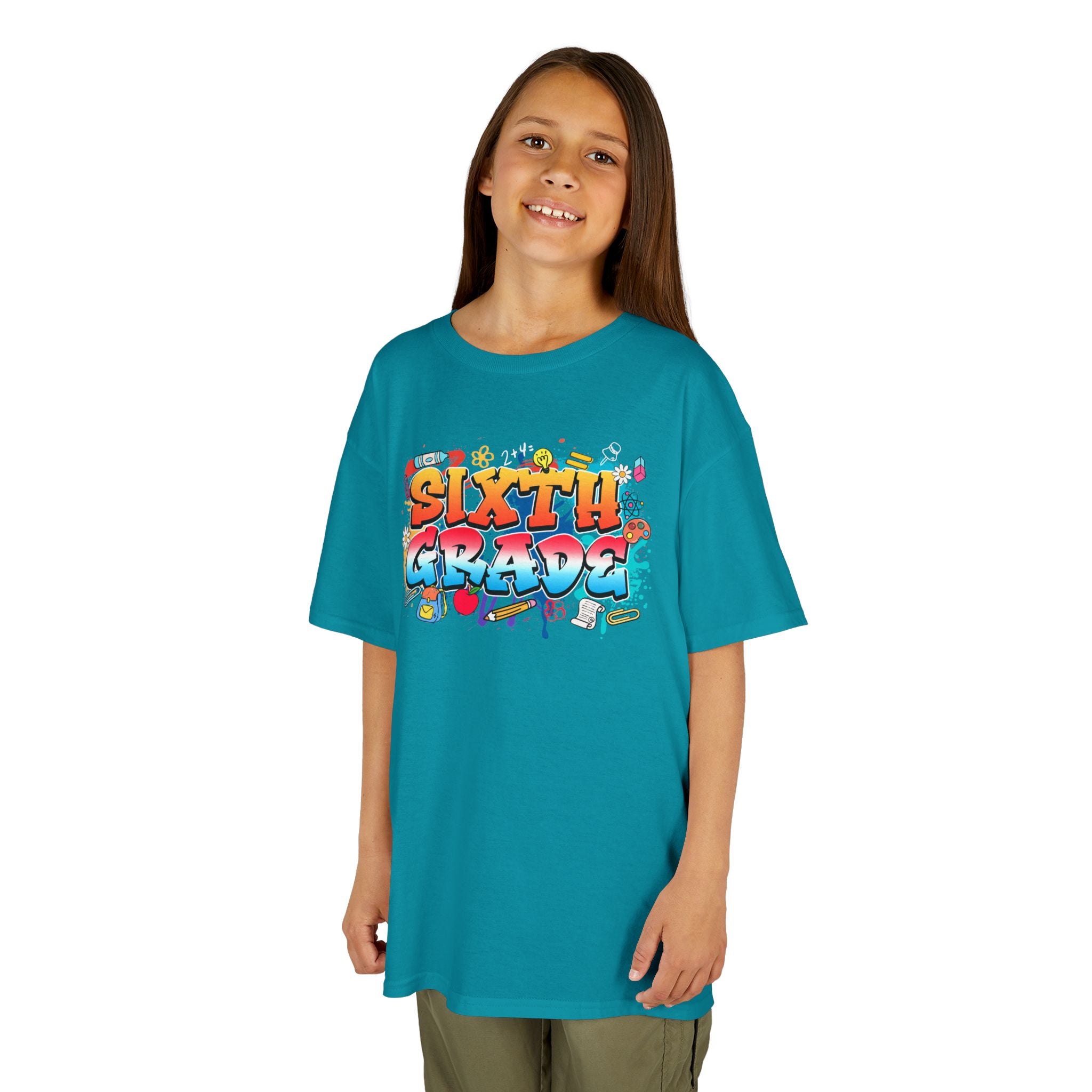 Sixth Grade Kids T‑Shirt — Colorful Graffiti Graduation Tee for Back-to-School & End-of-Year