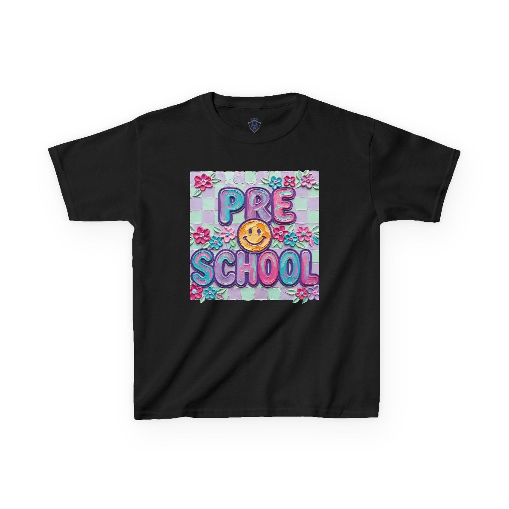 Preschool Smile Kids T‑Shirt — Cute Floral 'Pre School' Tee for Back to School
