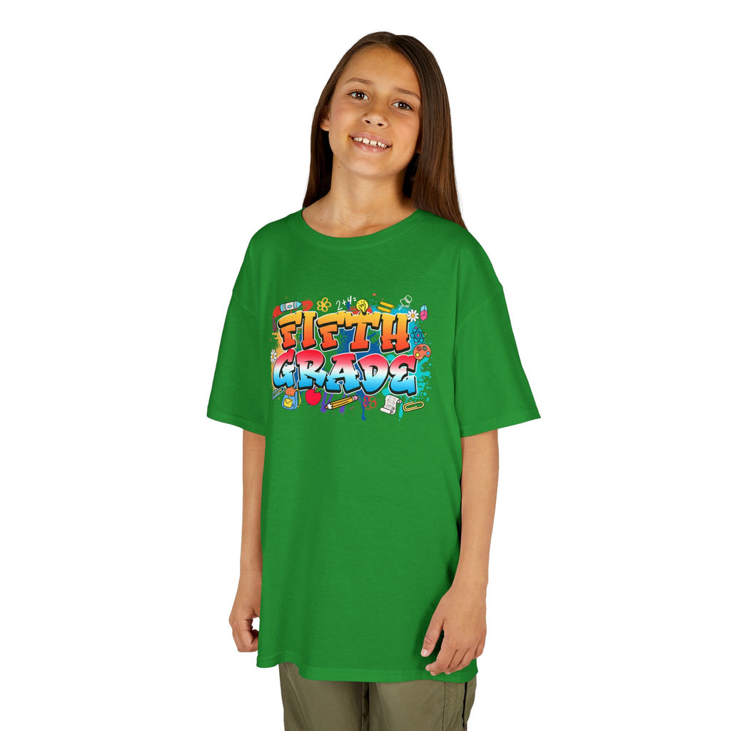 Kids T-Shirt — Colorful Graffiti "Fifth Grade" Back-to-School Tee