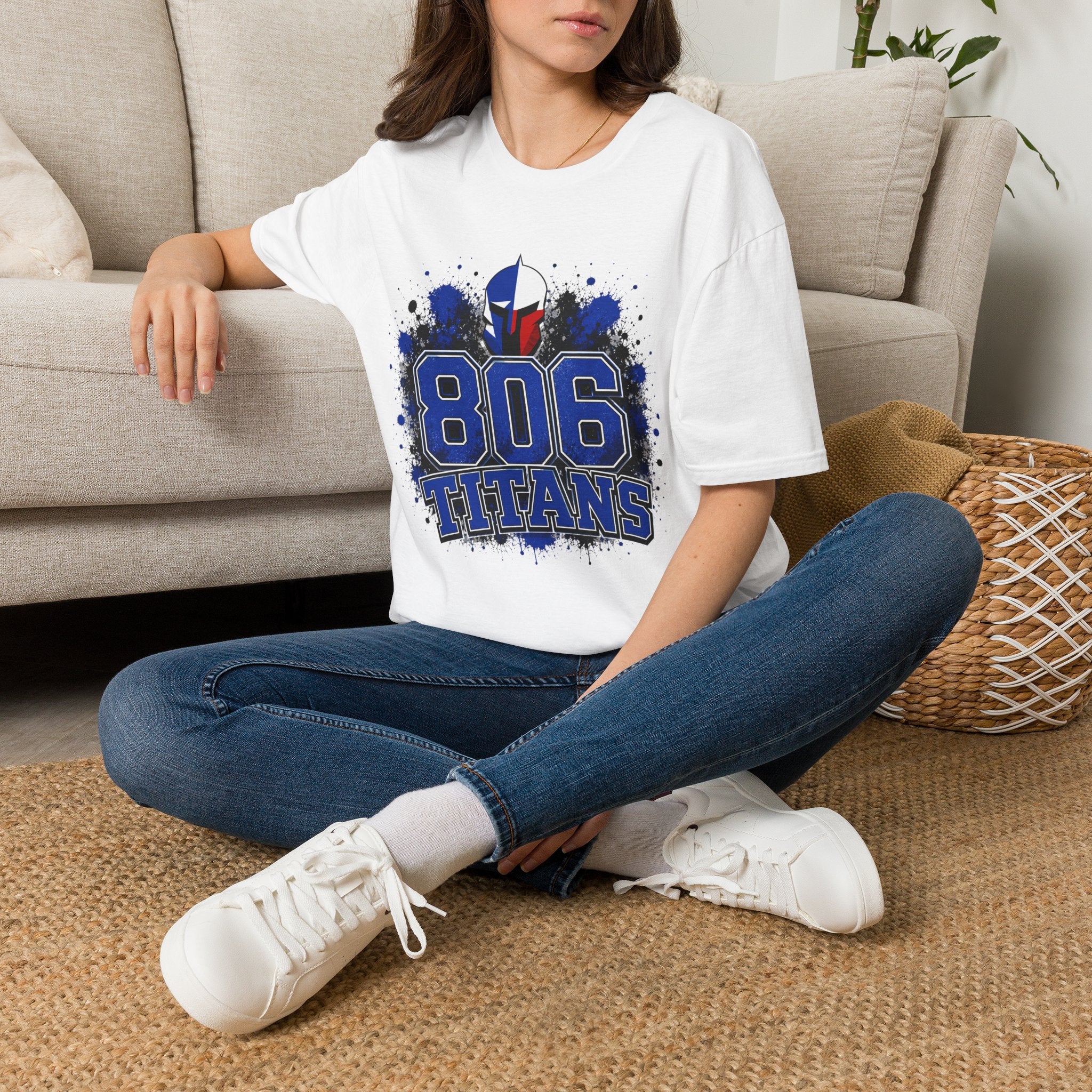 806 Titans T-Shirt — Blue Spartan Helmet Graphic Tee