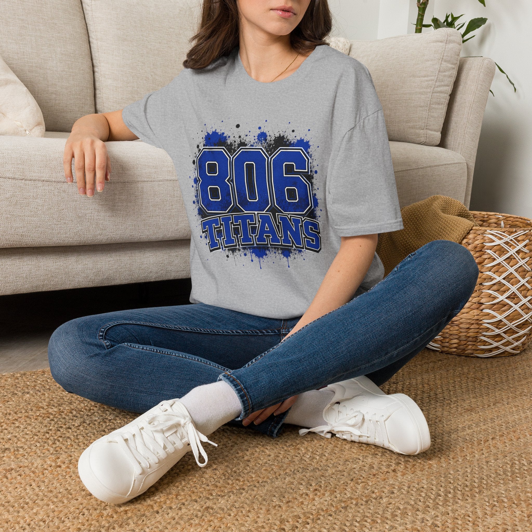 806 Titans Graphic T-Shirt — Blue Splatter Team Tee