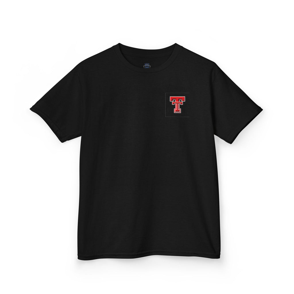 Kids T-Shirt — Texas Tech Red Raiders Skyline Tee (Front Logo, Back City Design)