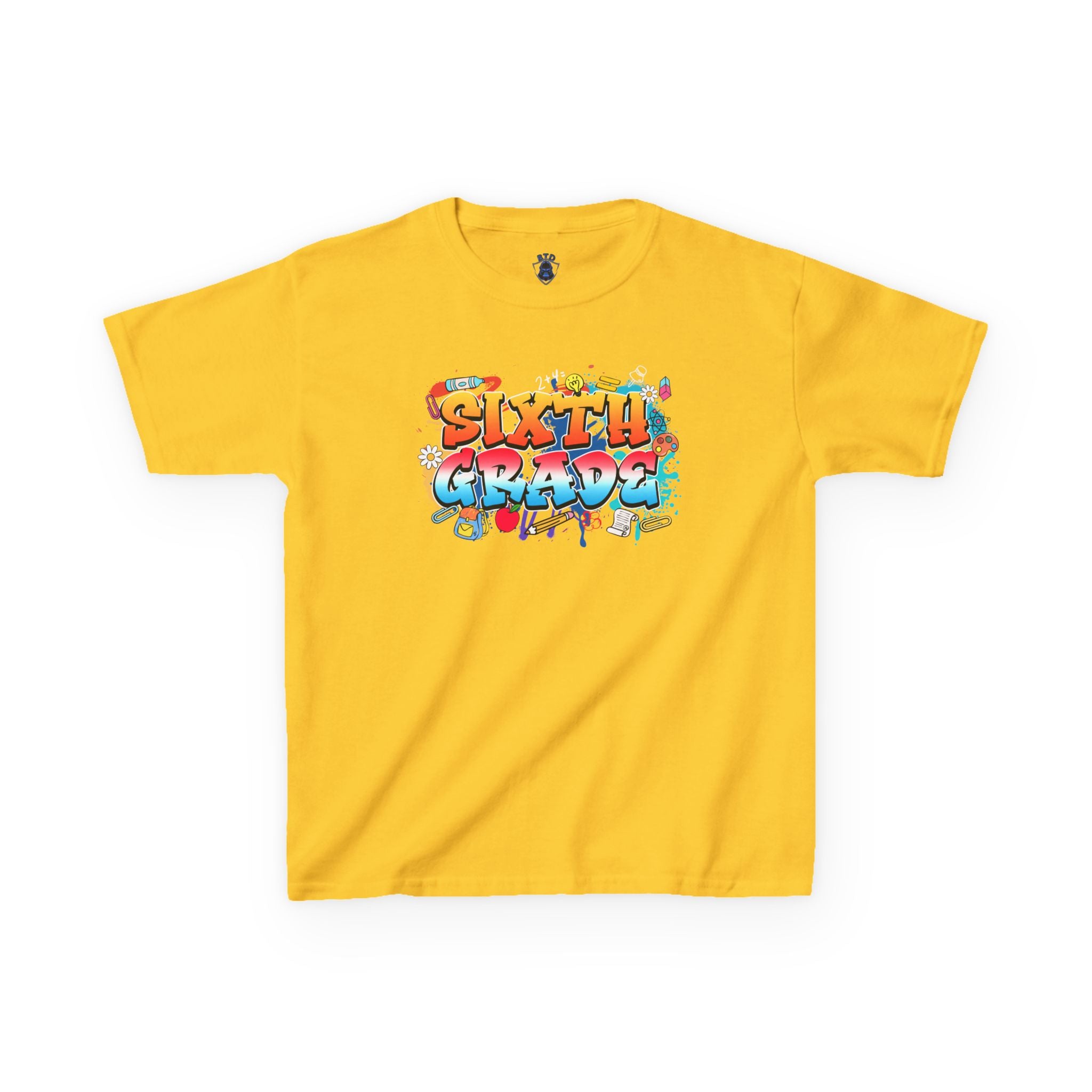 Sixth Grade Kids T‑Shirt — Colorful Graffiti Graduation Tee for Back-to-School & End-of-Year
