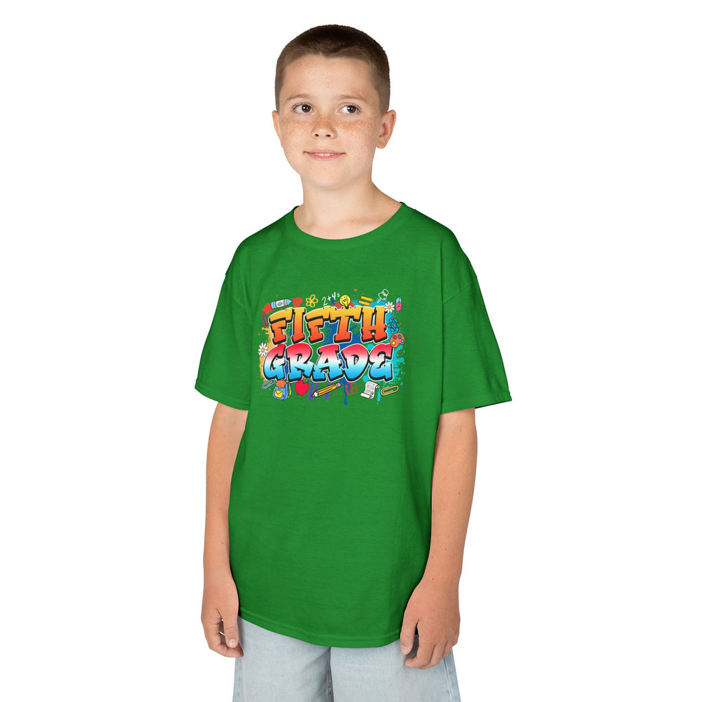 Kids T-Shirt — Colorful Graffiti "Fifth Grade" Back-to-School Tee