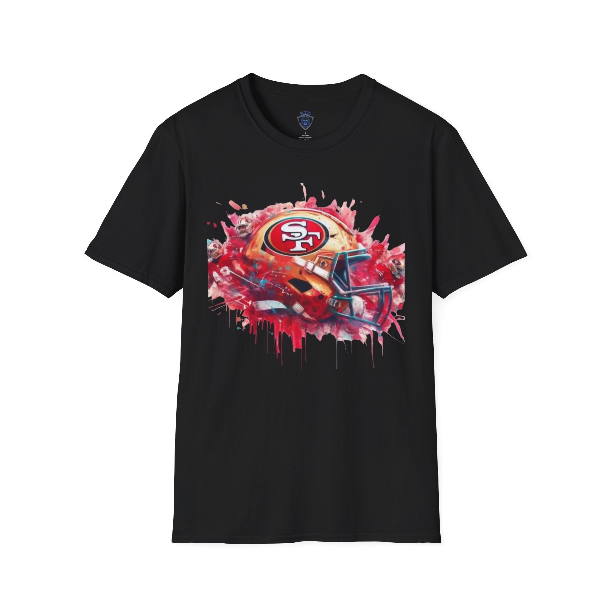 49ers Helmet Watercolor T-Shirt