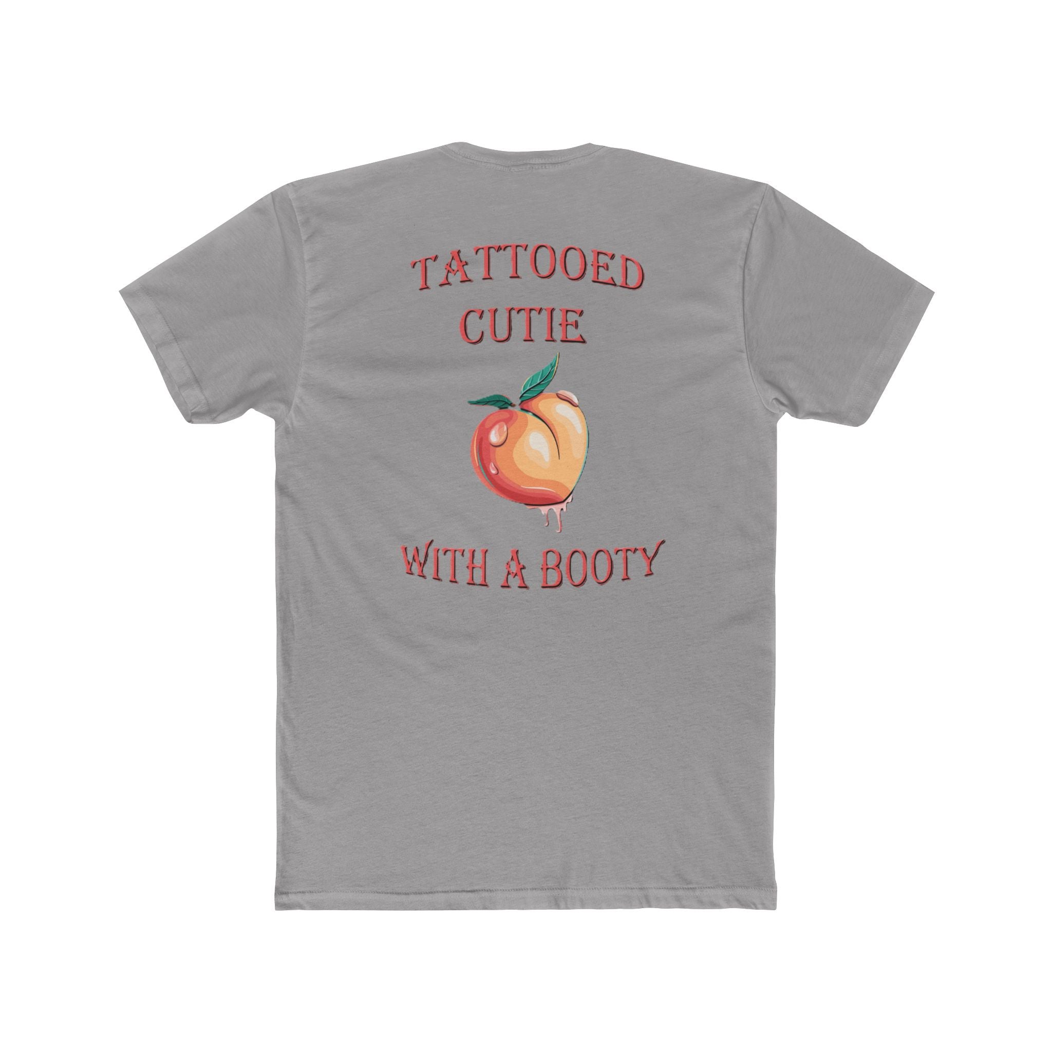 Peach Tattooed Cutie Tee — "Tattooed Cutie With a Booty" Graphic T-Shirt