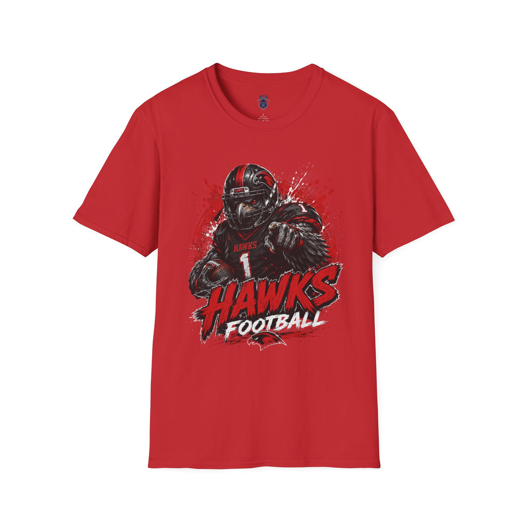 Hawks Football T-Shirt — Fierce Grunge Player Design