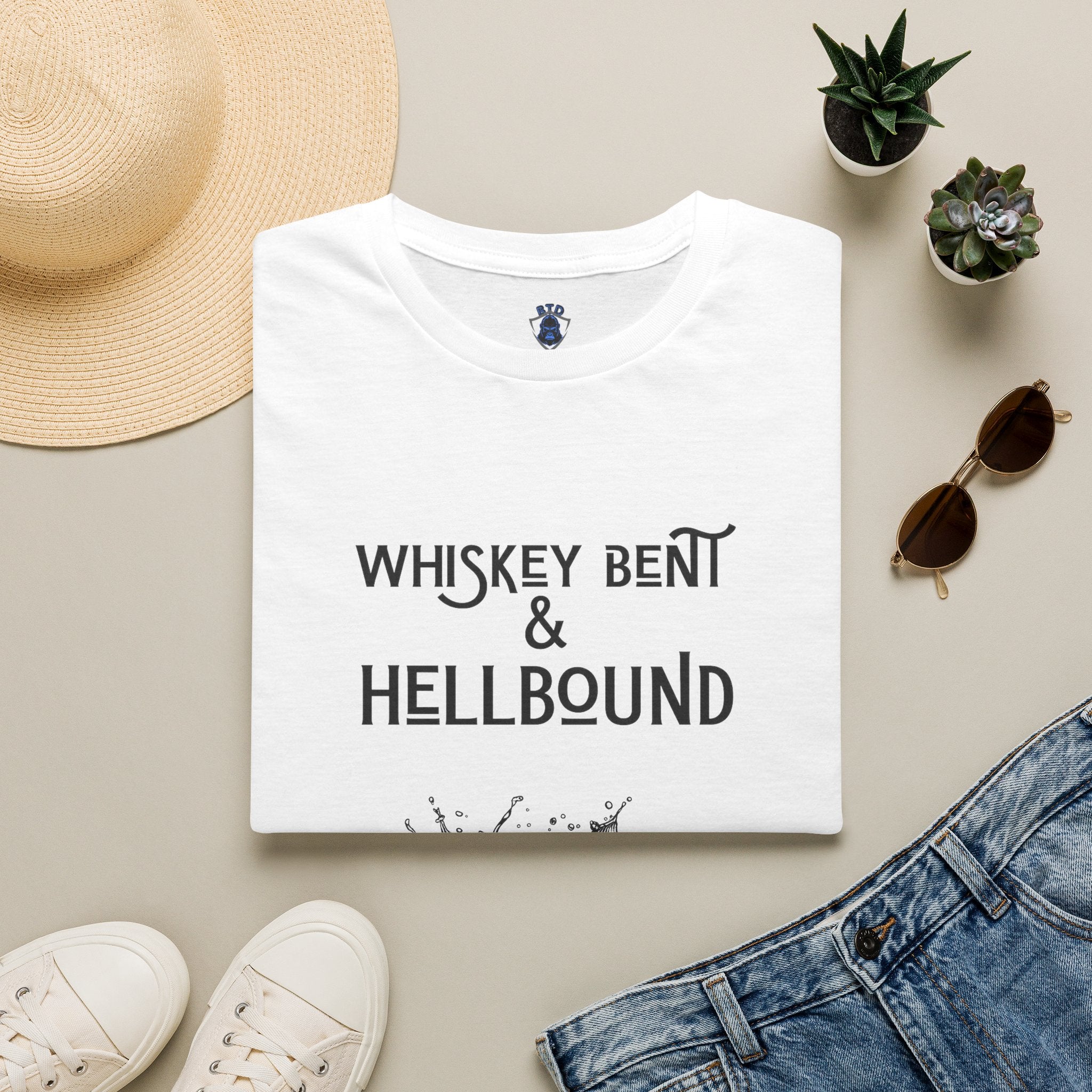 Whiskey Bent & Hellbound T‑Shirt — Vintage Whiskey Fans Rock Tee