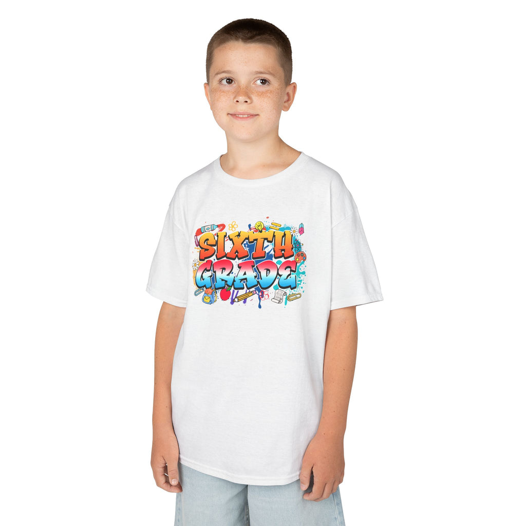 Sixth Grade Kids T‑Shirt — Colorful Graffiti Graduation Tee for Back-to-School & End-of-Year