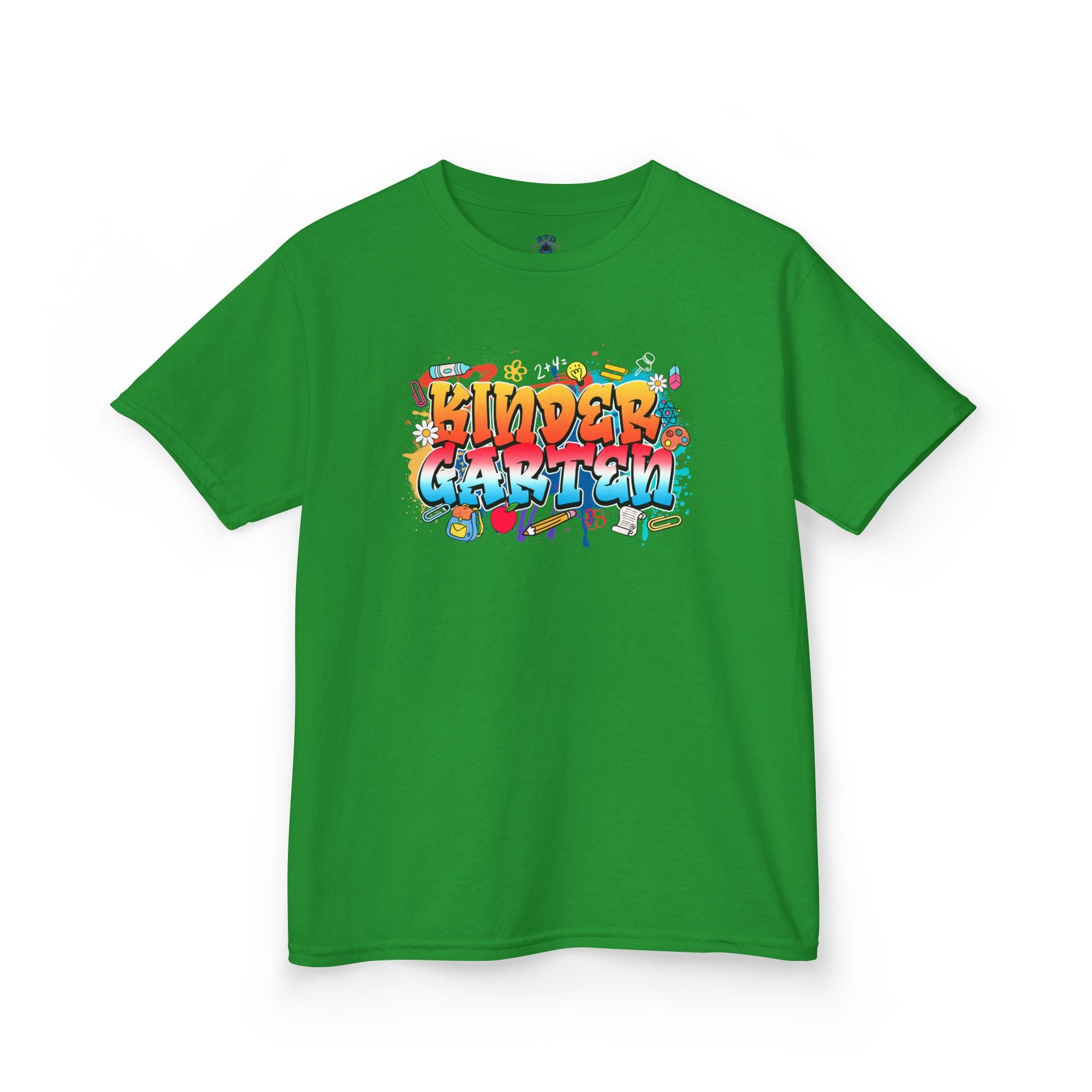 Kinder Garten Kids Tee — Colorful Graffiti "Kinder Garten" Design