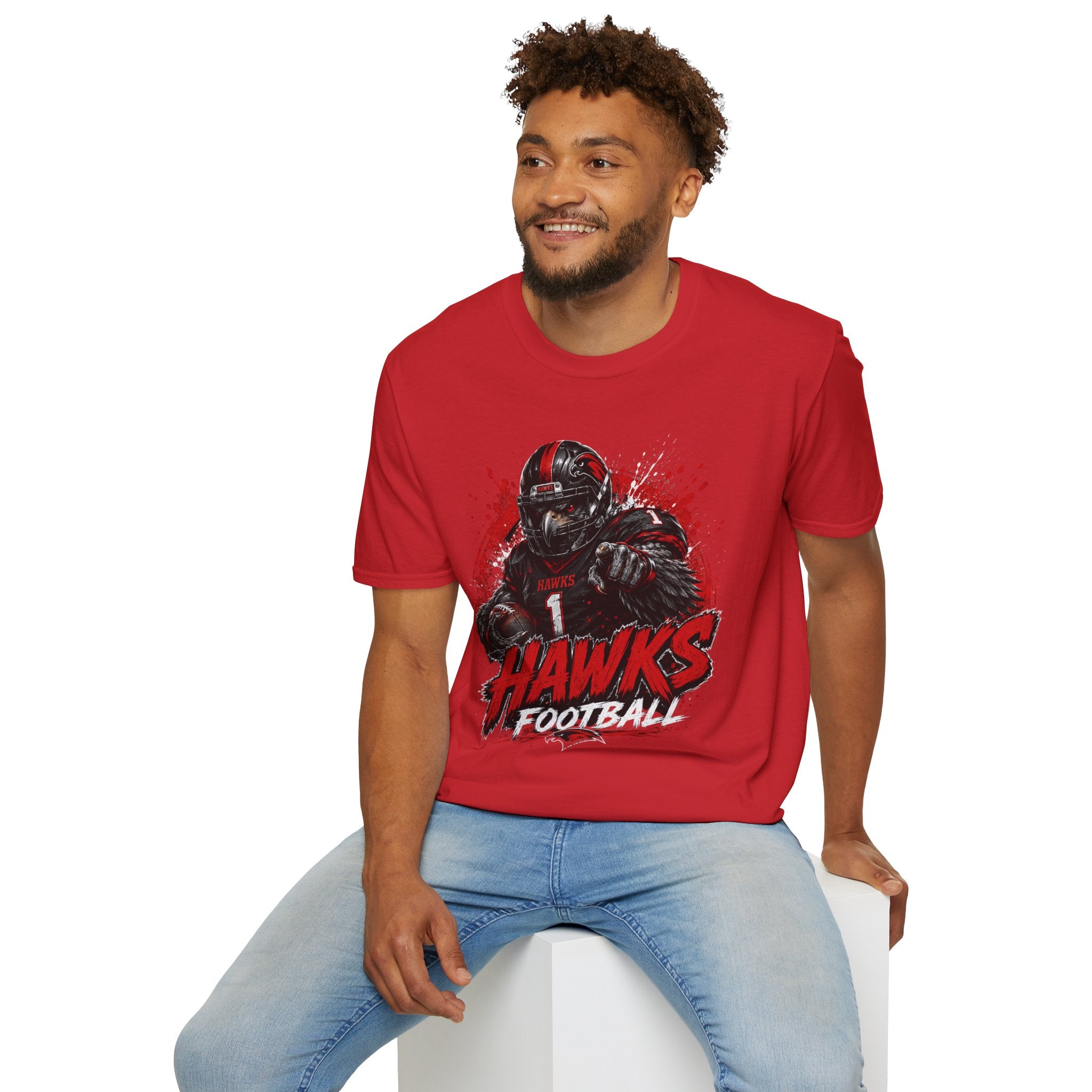 Hawks Football T-Shirt — Fierce Grunge Player Design
