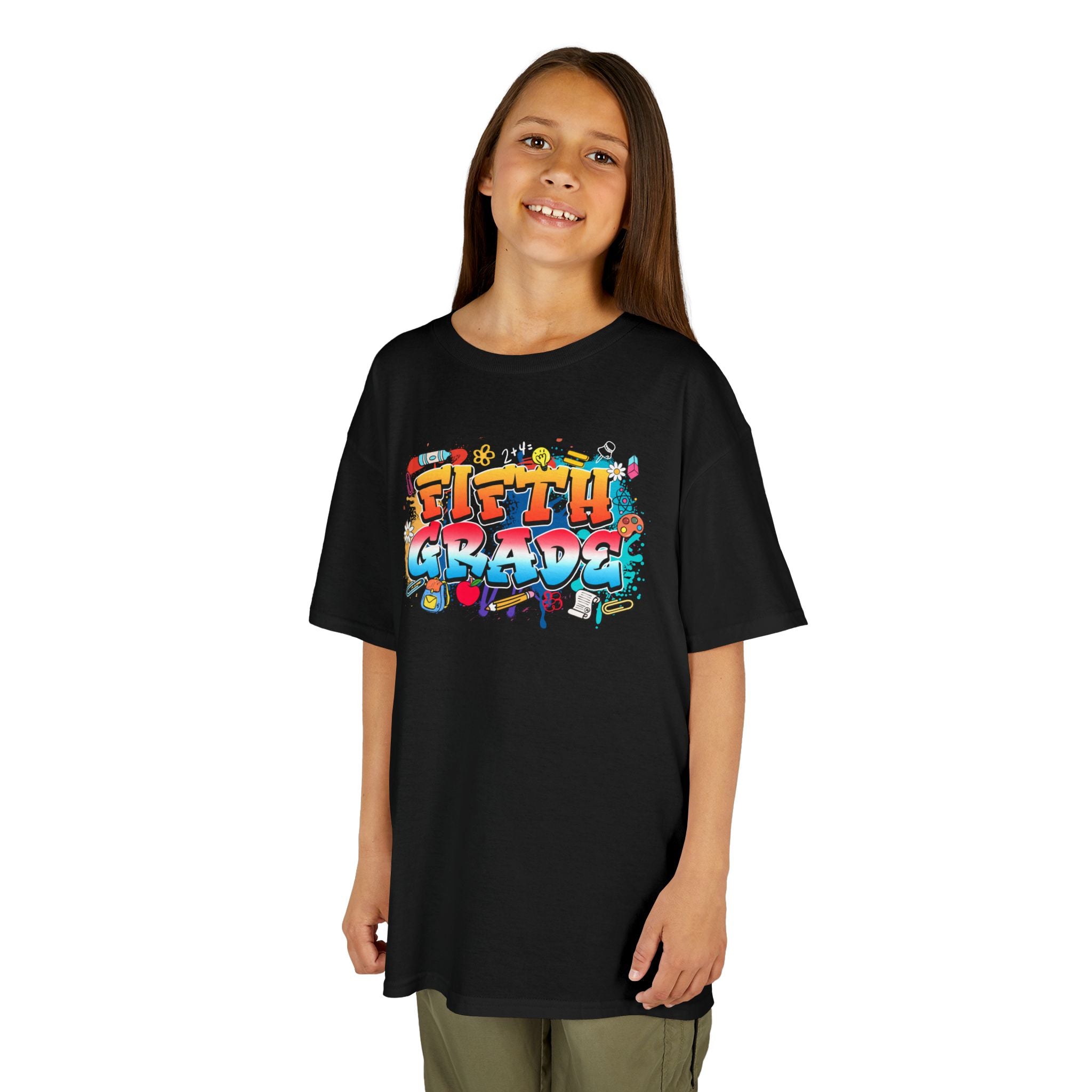Kids T-Shirt — Colorful Graffiti "Fifth Grade" Back-to-School Tee