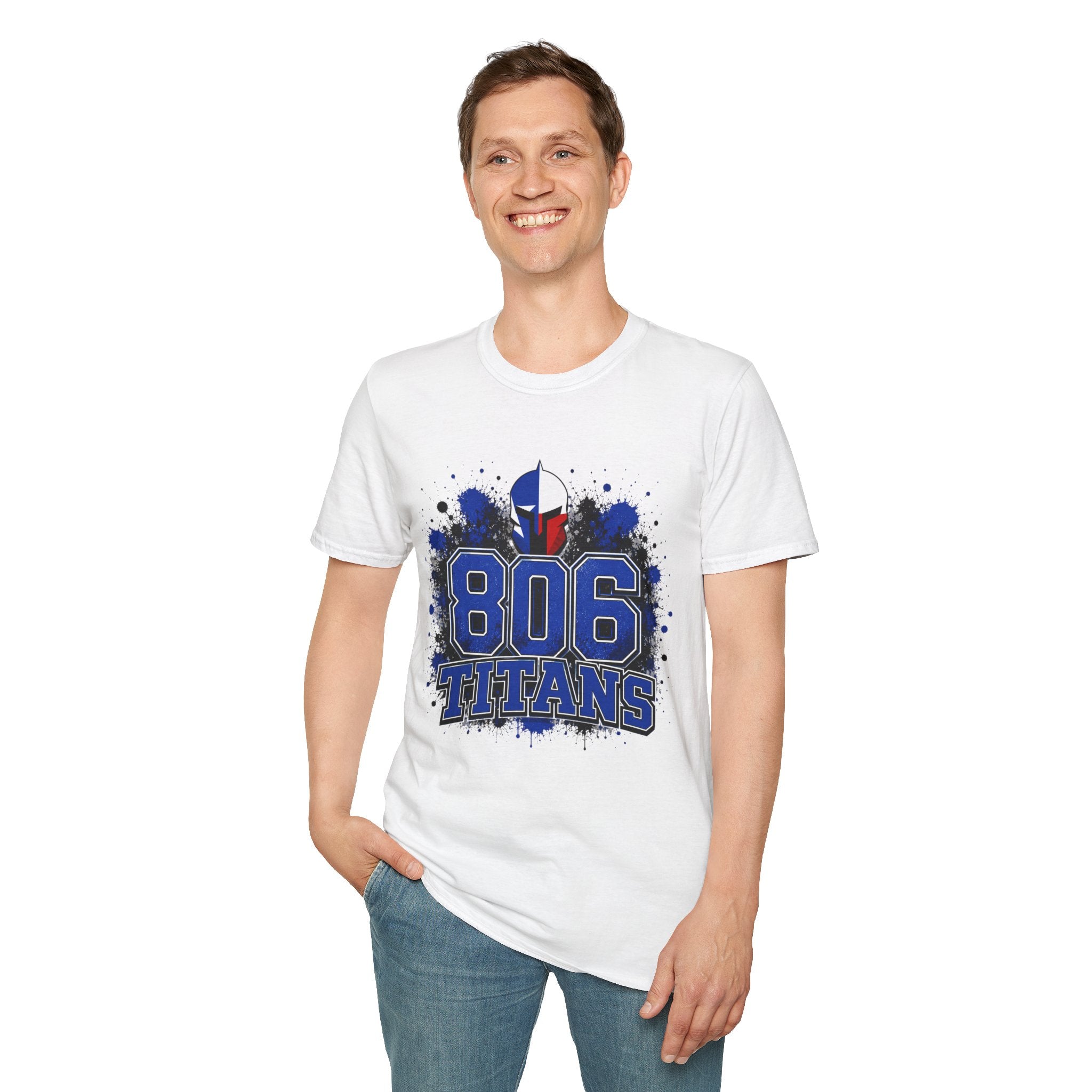 806 Titans T-Shirt — Blue Spartan Helmet Graphic Tee