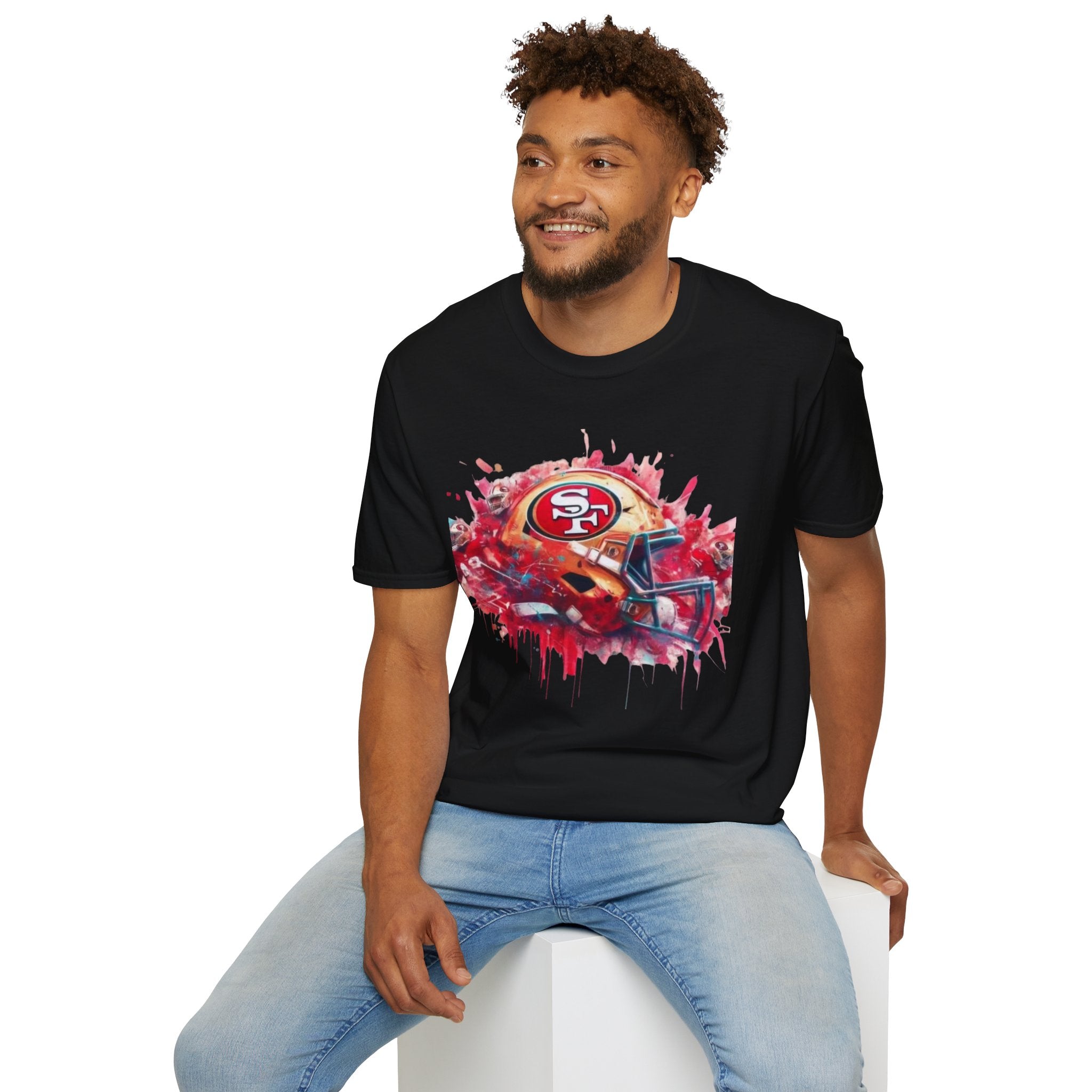 49ers Helmet Watercolor T-Shirt