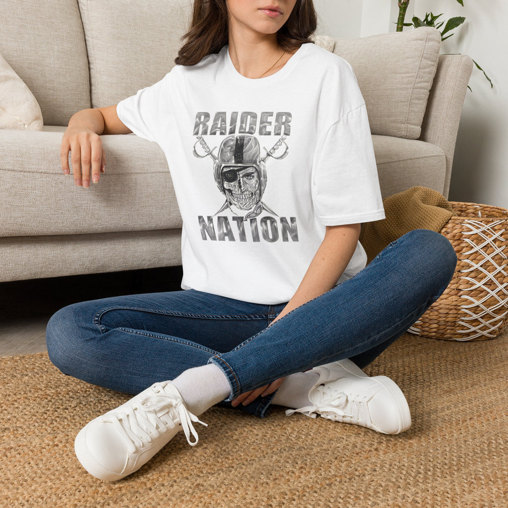 Raider Nation Skull Helmet T-Shirt — Vintage Football Fan Tee