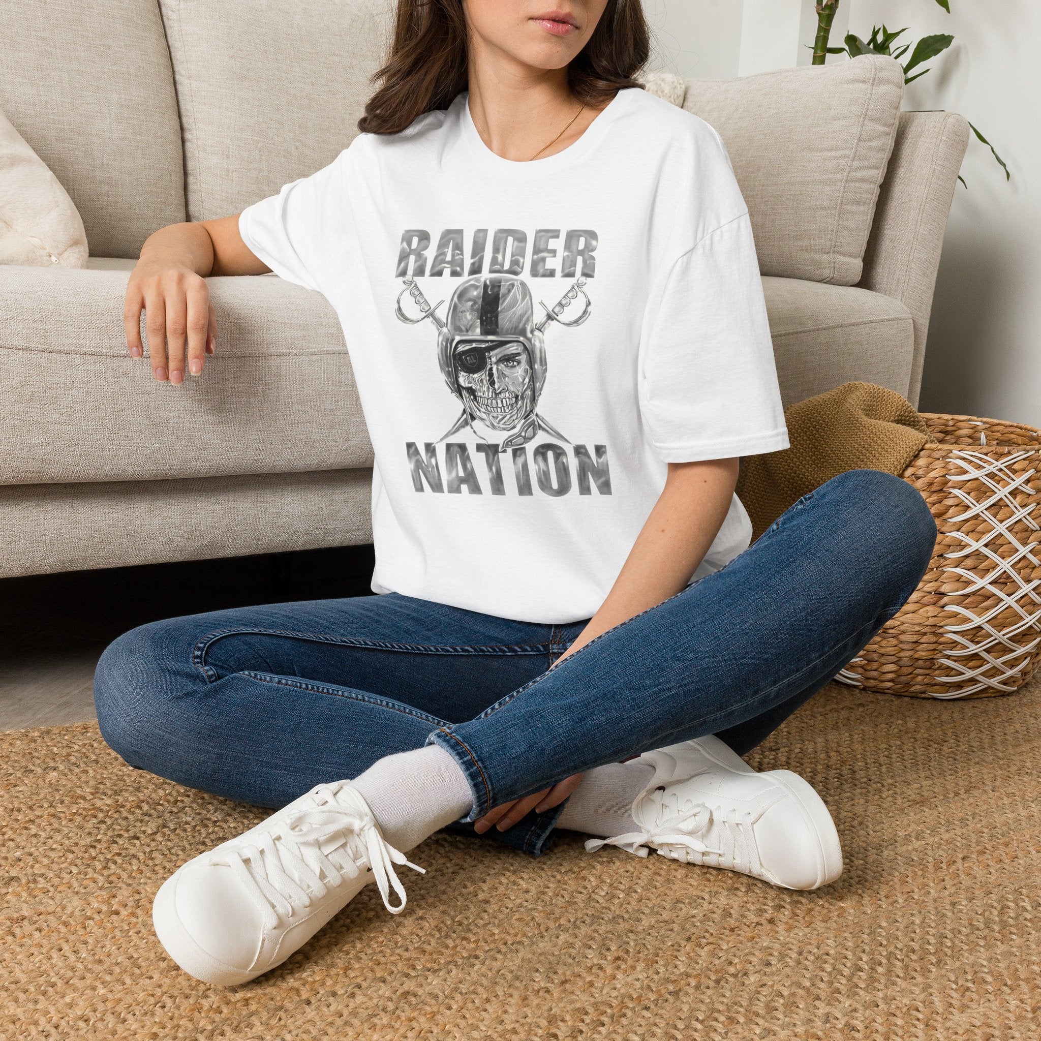 Raider Nation Skull Helmet T-Shirt — Vintage Football Fan Tee