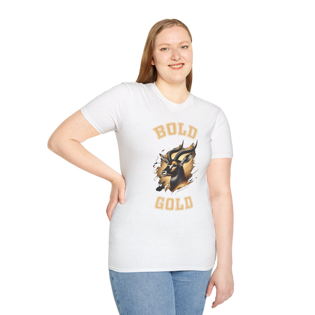 Post / Bold Gold Goat T-Shirt — Vintage Mascot Graphic