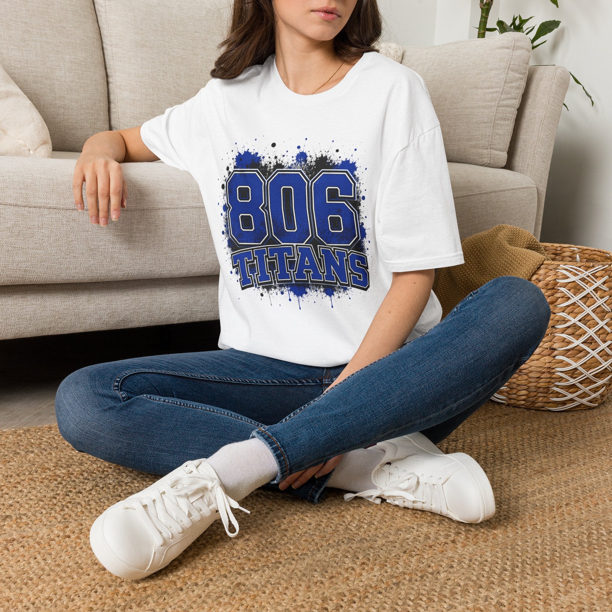 806 Titans Graphic T-Shirt — Blue Splatter Team Tee
