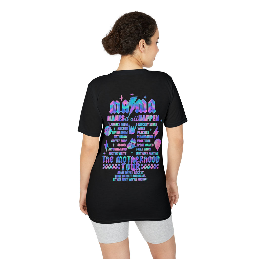 MAMA Performance T‑Shirt — Retro Holographic Graphic Tee (Motivational Lyrics Design)
