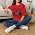 Football Mom T‑Shirt — Red Polka Dot Bow Game Day Tee