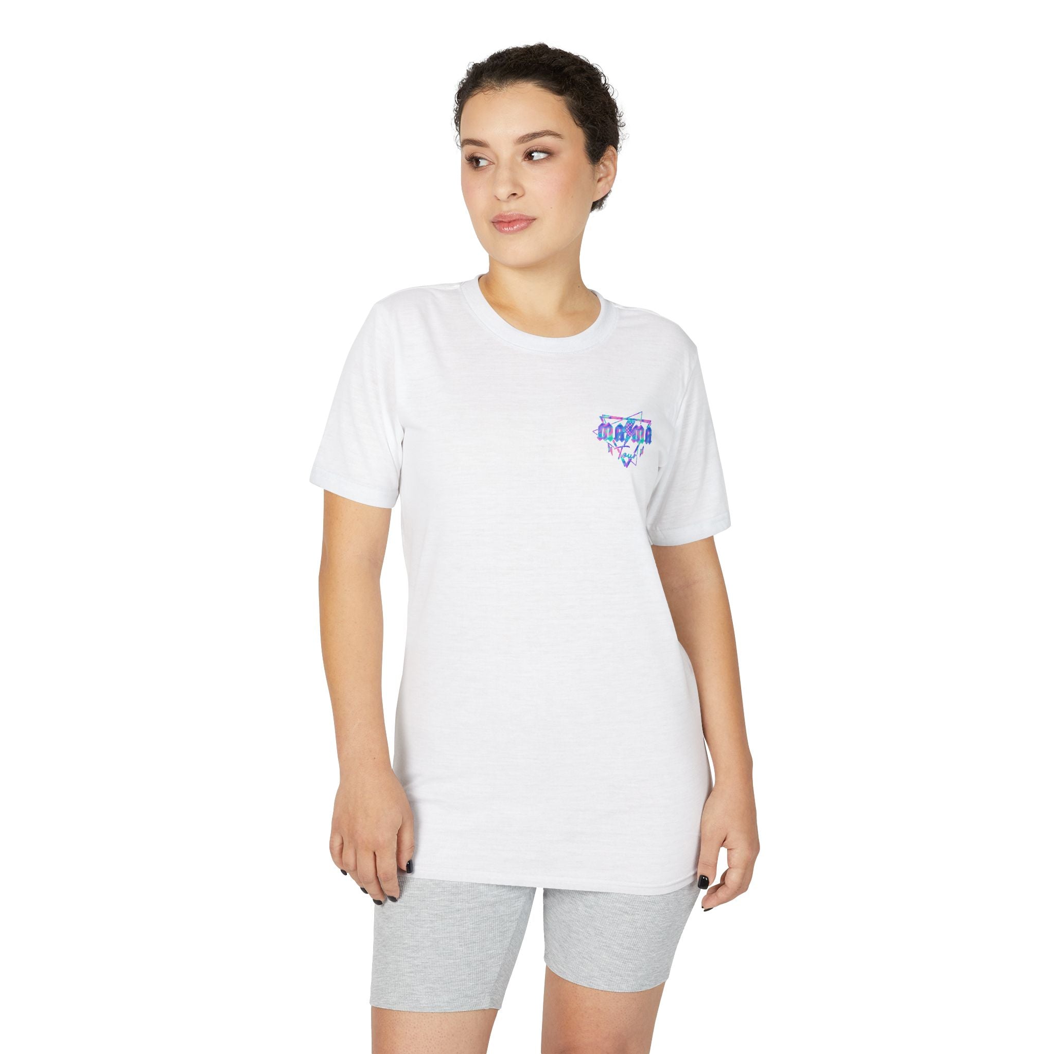 MAMA Performance T‑Shirt — Retro Holographic Graphic Tee (Motivational Lyrics Design)