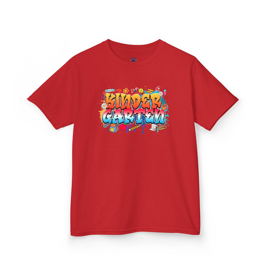 Kinder Garten Kids Tee — Colorful Graffiti "Kinder Garten" Design
